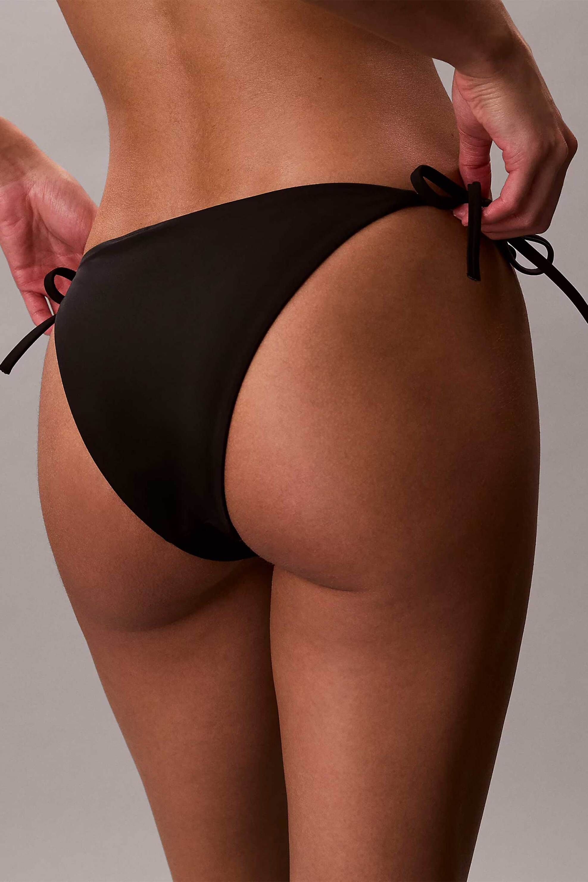 Calvin Klein γυναικείο μαγιό μπικίνι σλιπ με λογότυπο - LV00Q61220 Μαύρο