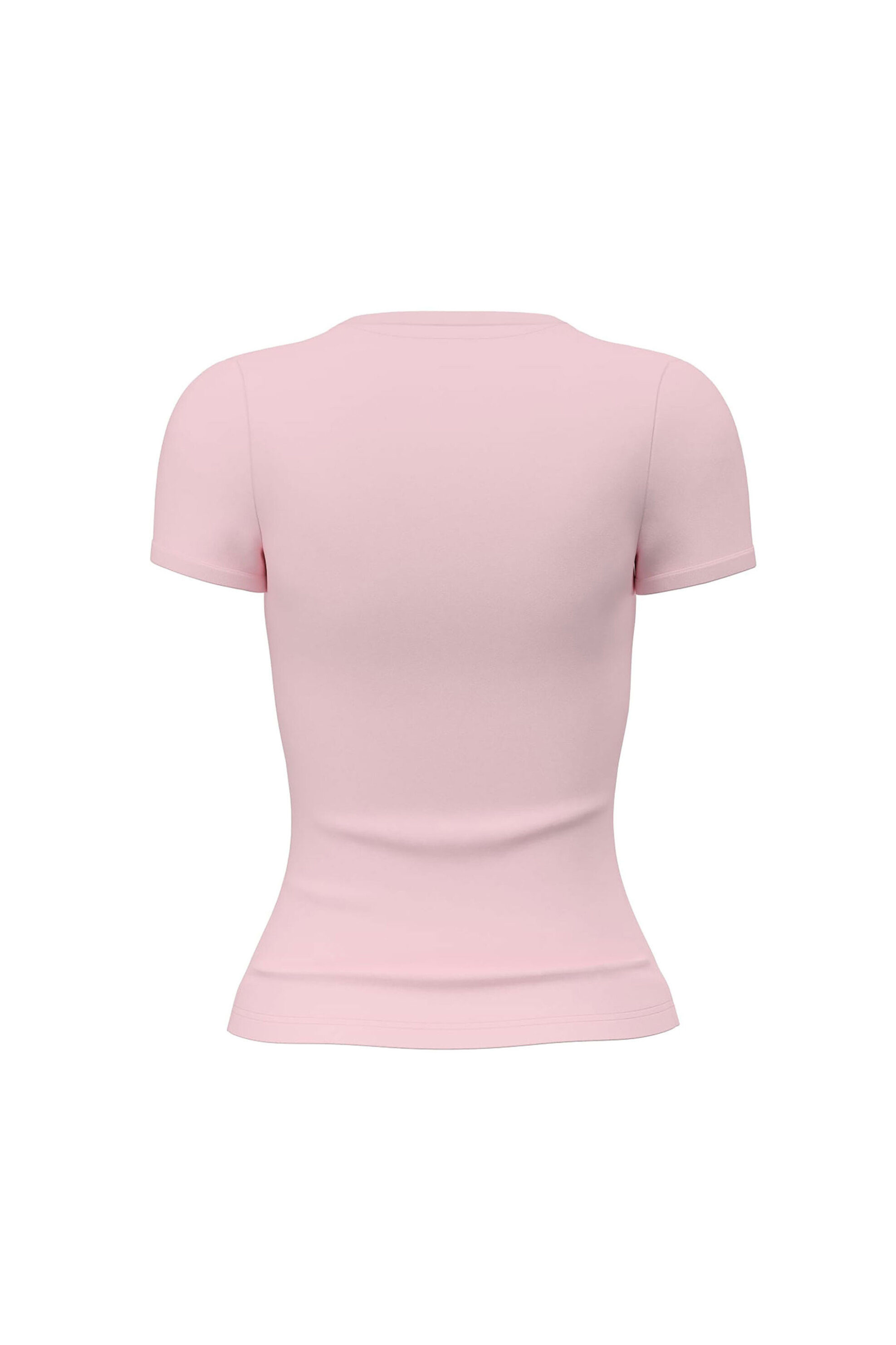 Guess Γυναικείο Βαμβακερό T-Shirt Μονόχρωμο με Τριγωνικό Λογότυπο Στο Στήθος - W2Yi45J1314 Ροζ
