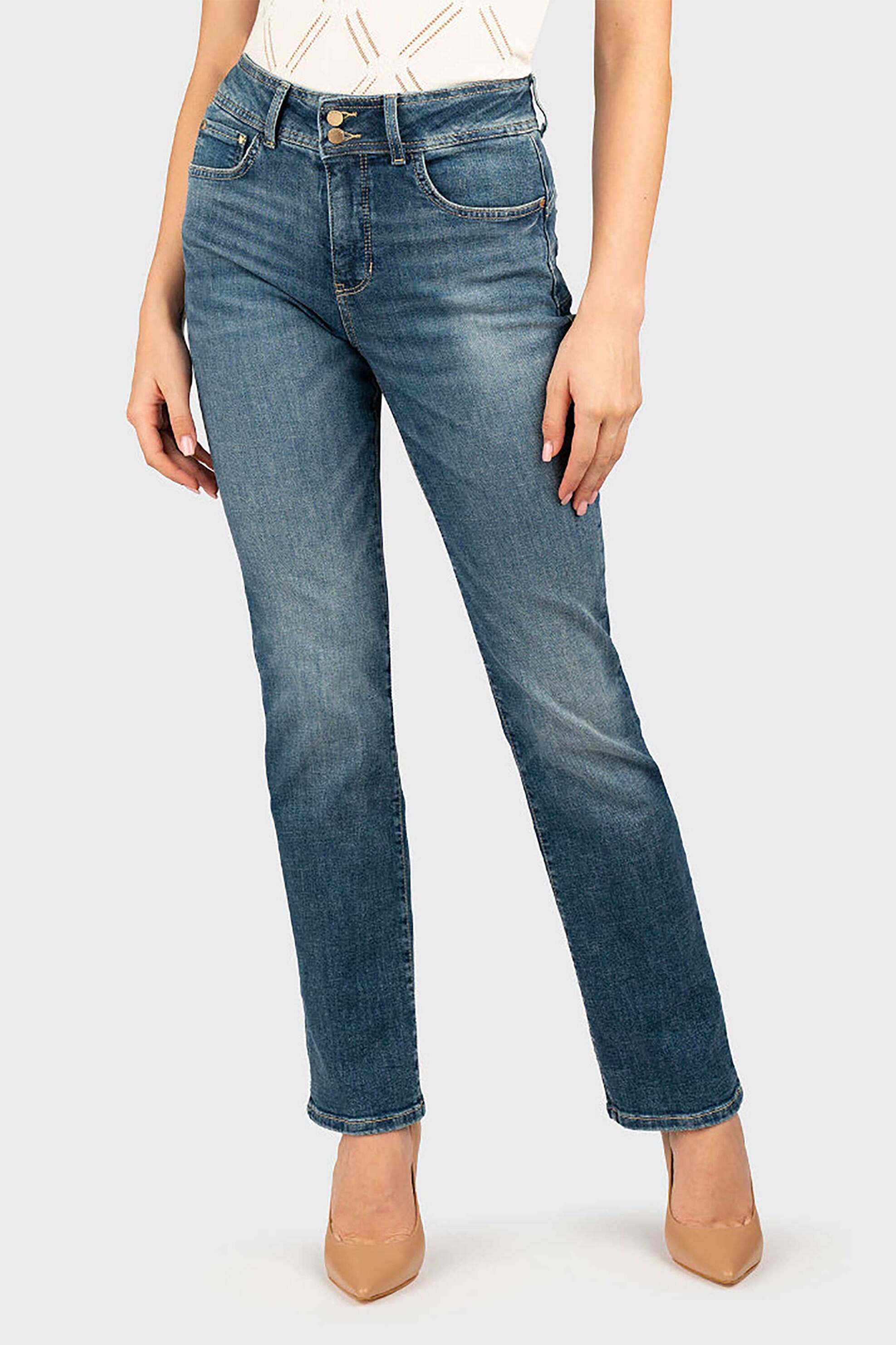 Guess γυναικείο τζιν παντελόνι πεντάτσεπο Straight Fit - W5RA0VD5L72 Denim Blue φωτογραφία