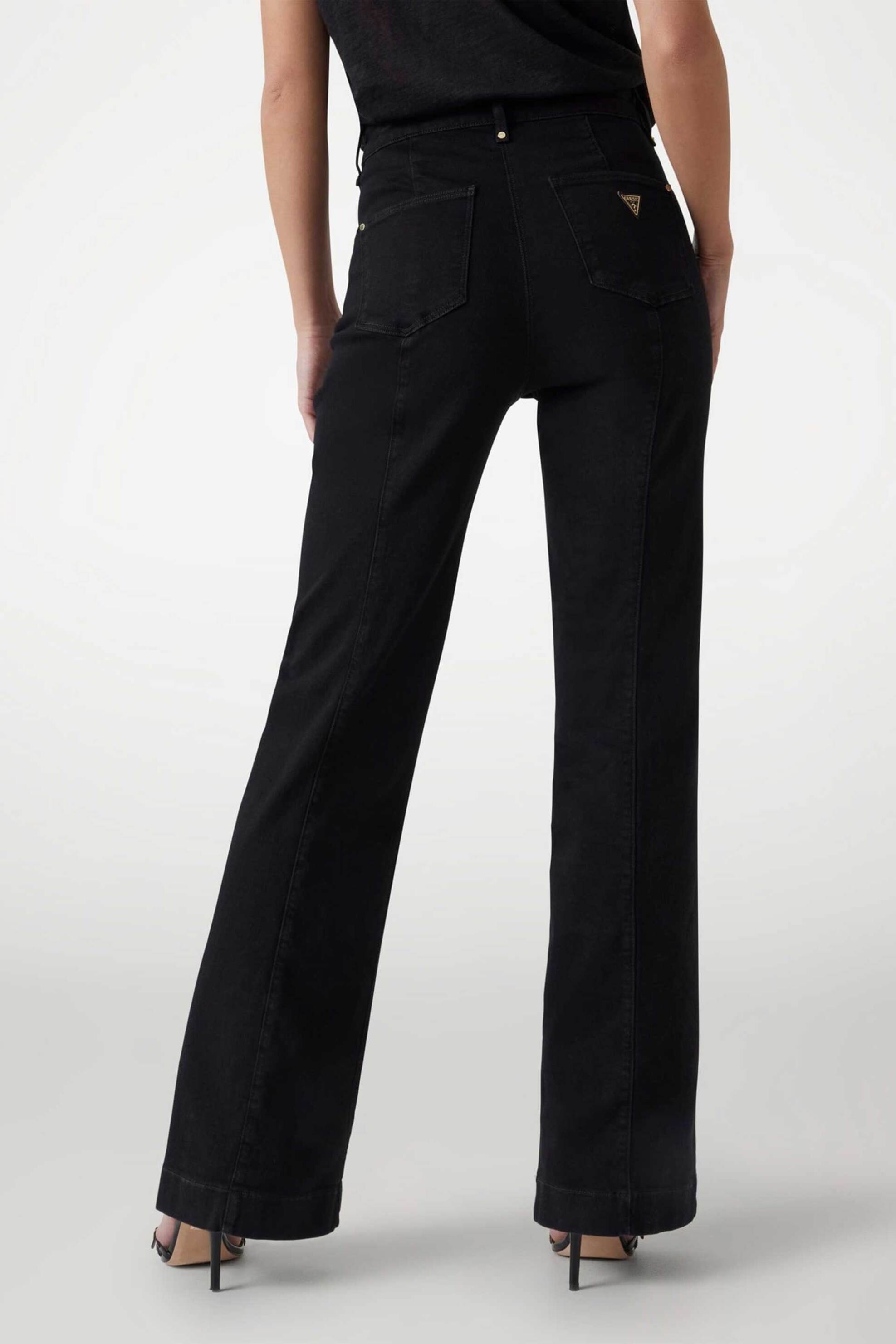 Guess γυναικείο τζιν με διακοσμητικά κουμπιά Wide Leg "New Faye" - W5RA0PD4PZ1 Μαύρο φωτογραφία