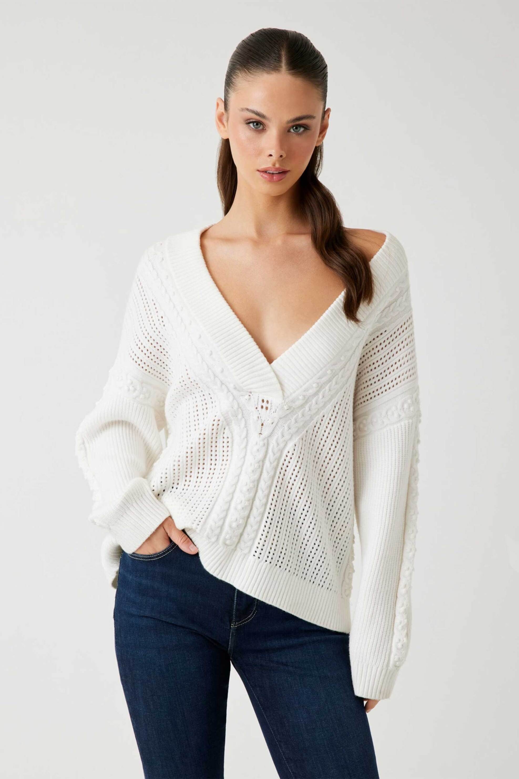 Γυναικεία πουλόβερ guess σε λευκο