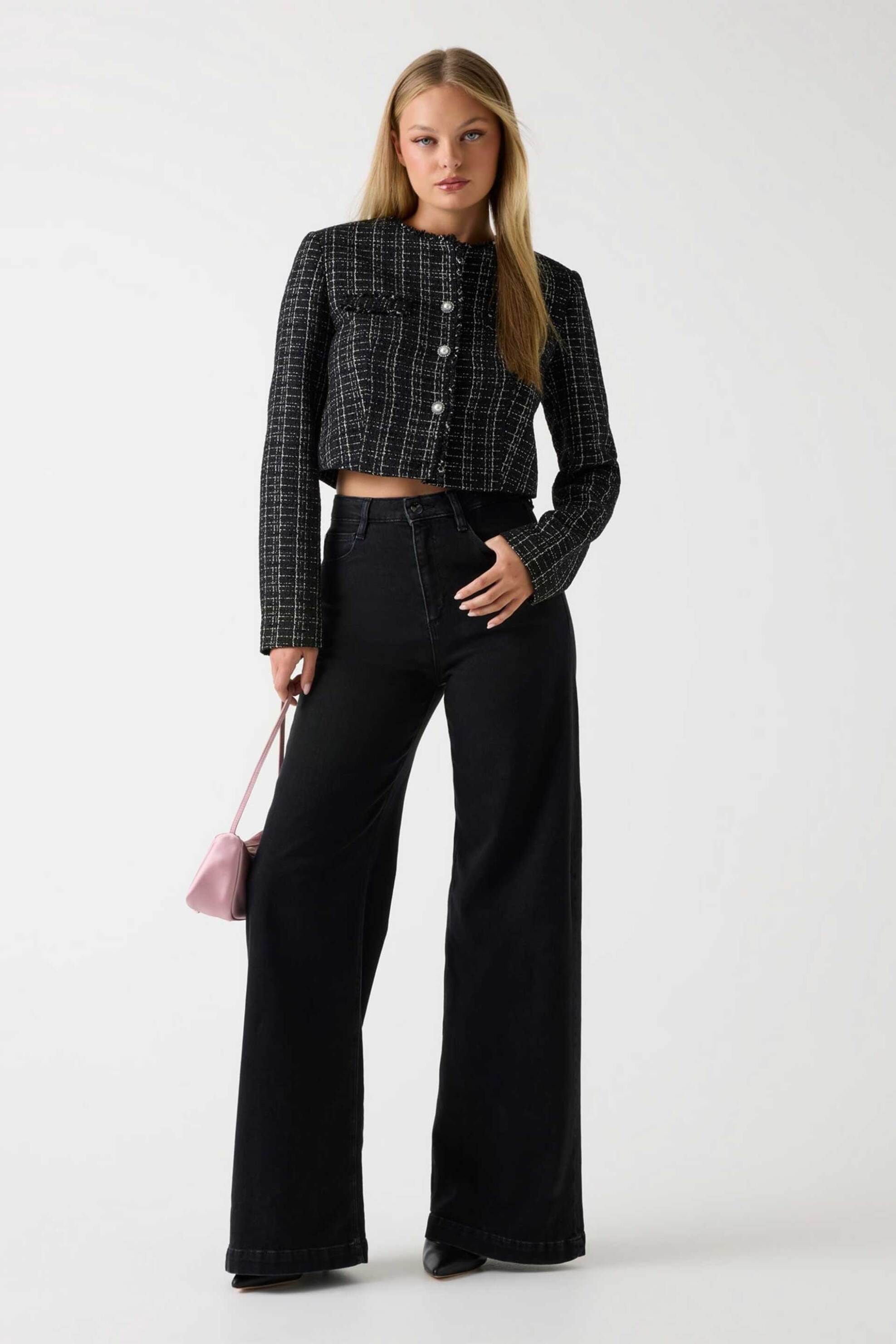 Guess γυναικείο τζιν παντελόνι πεντάτσεπο Straight Fit "Bellagio" - W5BA1CD0711 Μαύρο