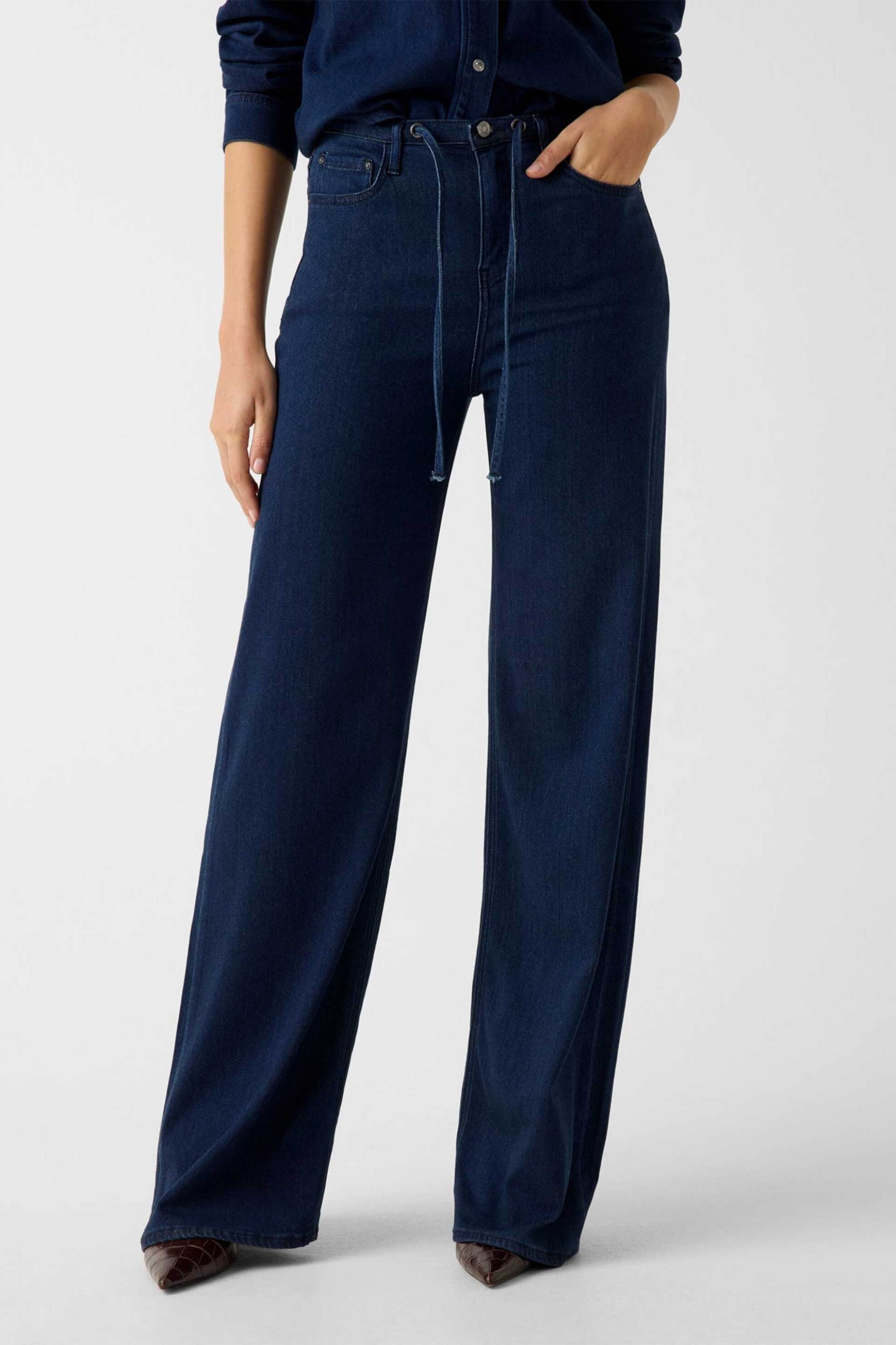 Guess γυναικείο τζιν παντελόνι πεντάτσεπο Wide Leg - W6RA3OD6980 Denim Blue Σκούρο φωτογραφία