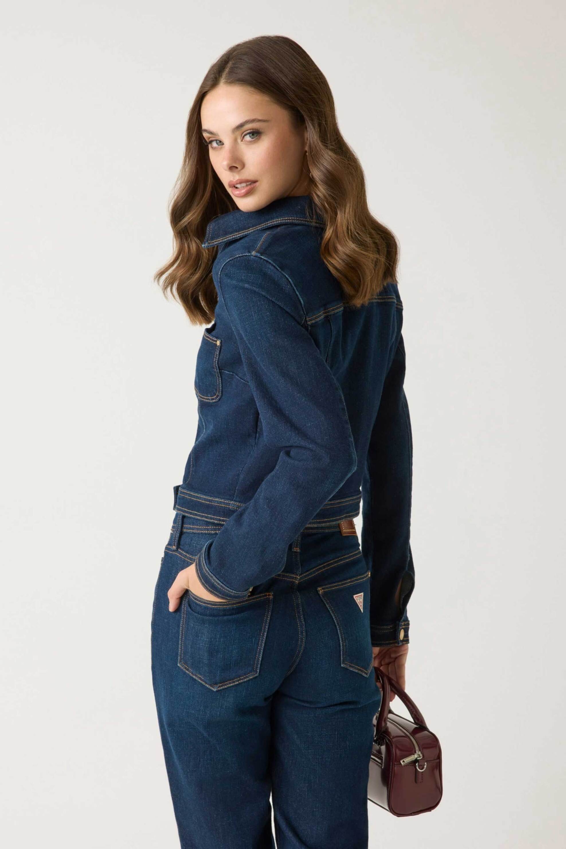 GUESS Guess γυναικείο denim jacket "Amelie" - W6RN76D6881 Denim Blue - 3