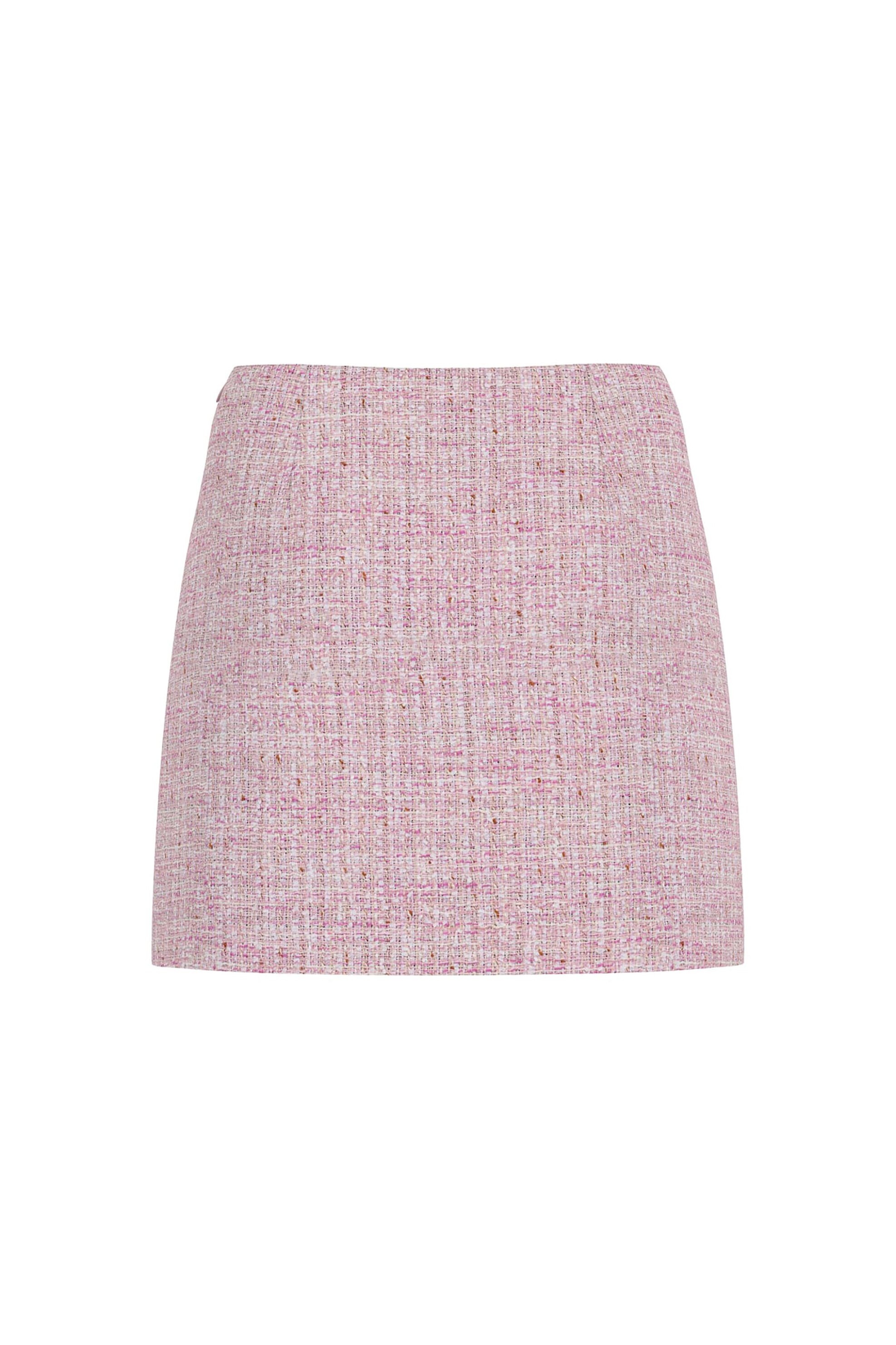 Guess Γυναικεία Mini Tweed Φούστα Regular Fit - W6Rd56Wj632 Ροζ