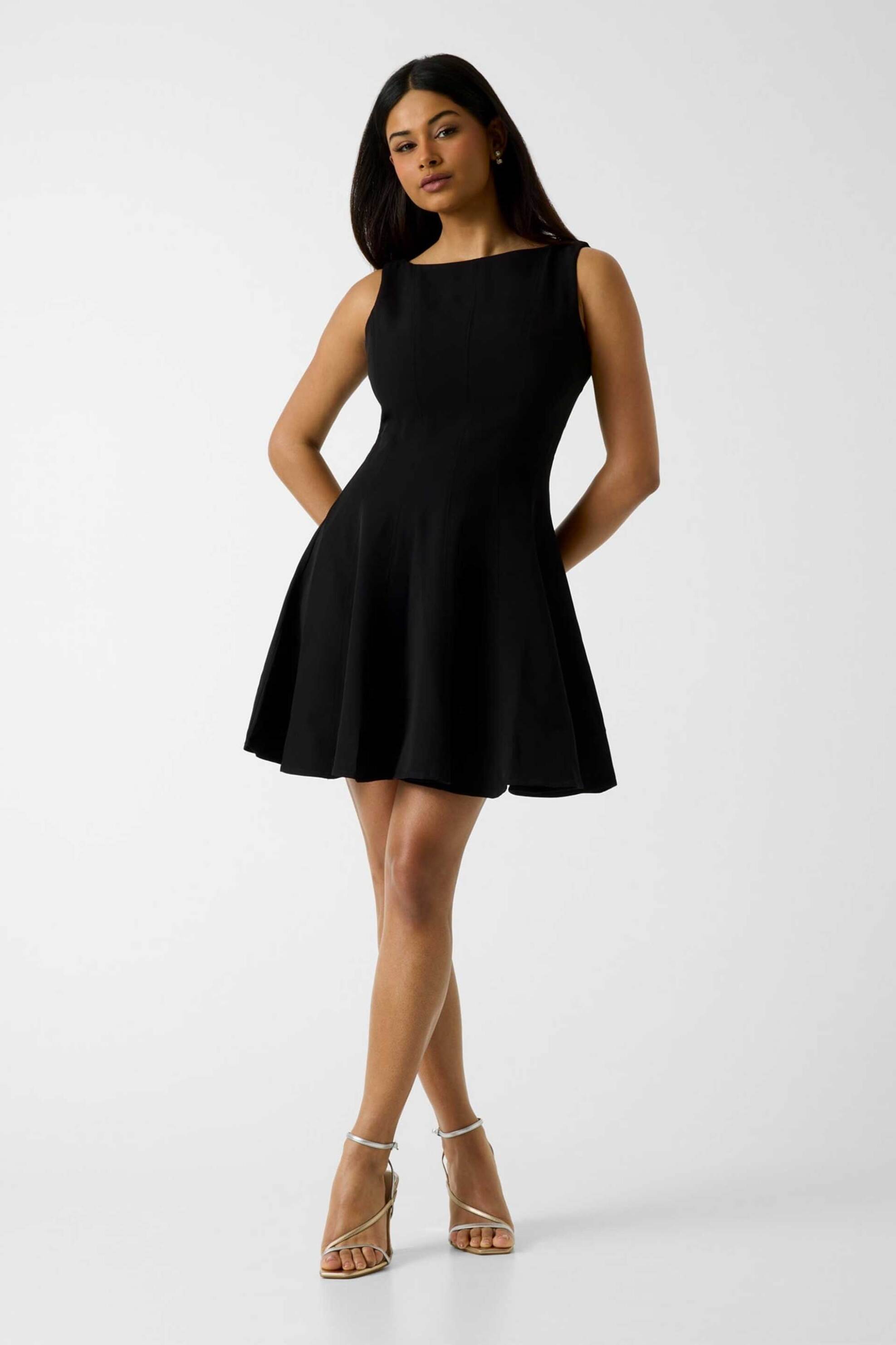 Guess γυναικείο mini αμάνικο φόρεμα Regular Fit "Dafne" - W6RK57WJ792 Μαύρο