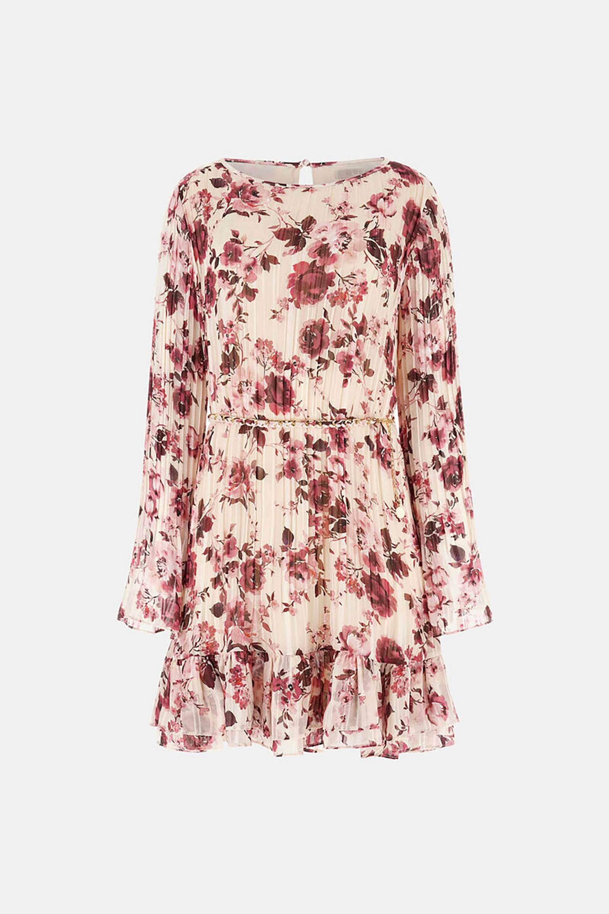 Guess Γυναικείo Mini Φόρεμα με Floral Print Ilenia&Apos - W6Rk37Wj712 Ροζ
