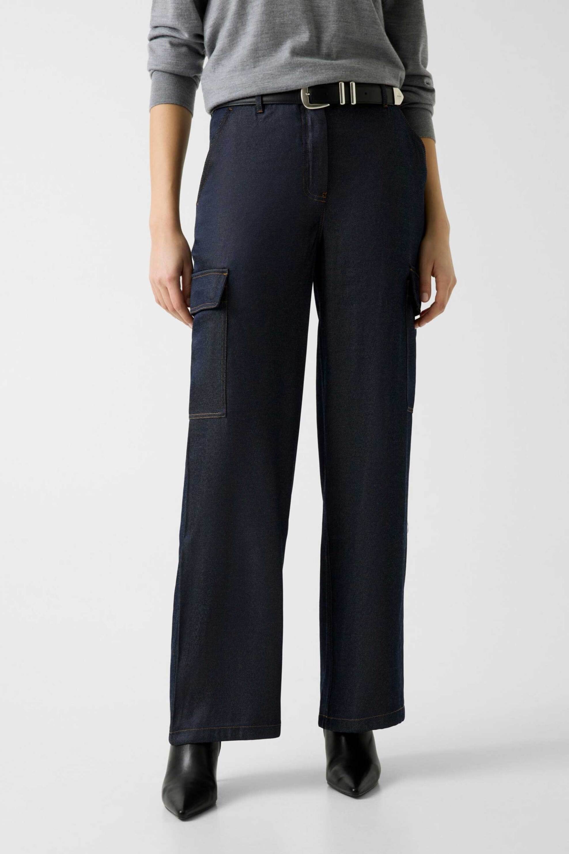 Guess γυναικείο denim παντελόνι cargo Relaxed Fit - W6RB65WL842 Denim Blue Σκούρο φωτογραφία