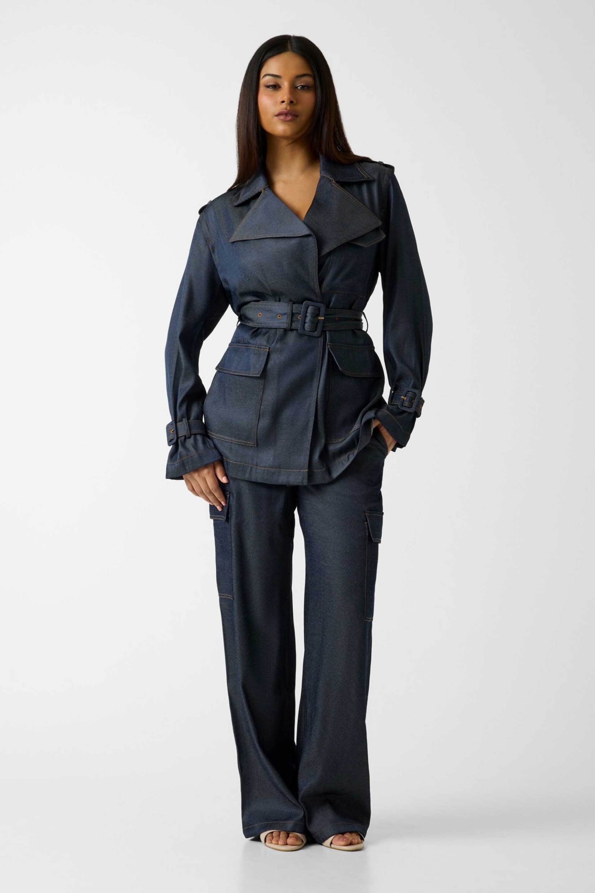 GUESS Guess γυναικείο denim jacket "Regine" - W6RL50WL842 Denim Blue Σκούρο - 2