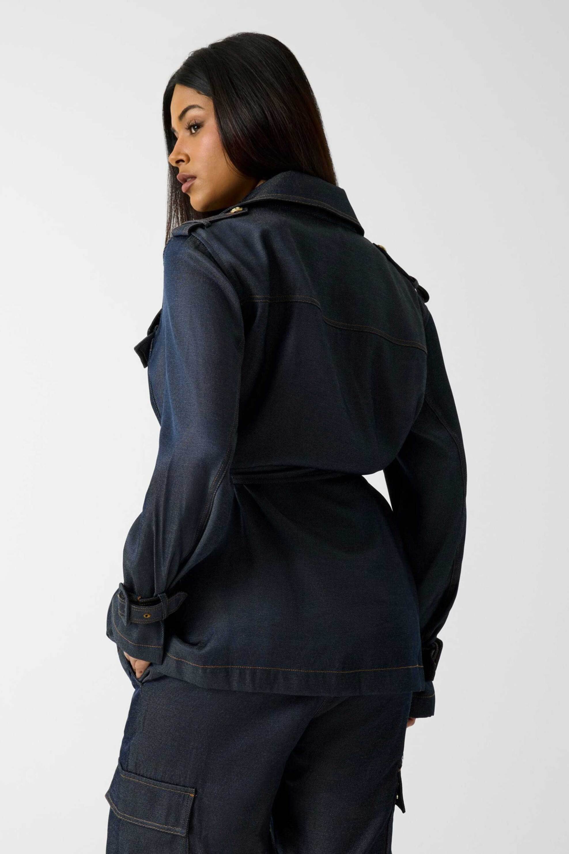 GUESS Guess γυναικείο denim jacket "Regine" - W6RL50WL842 Denim Blue Σκούρο - 3
