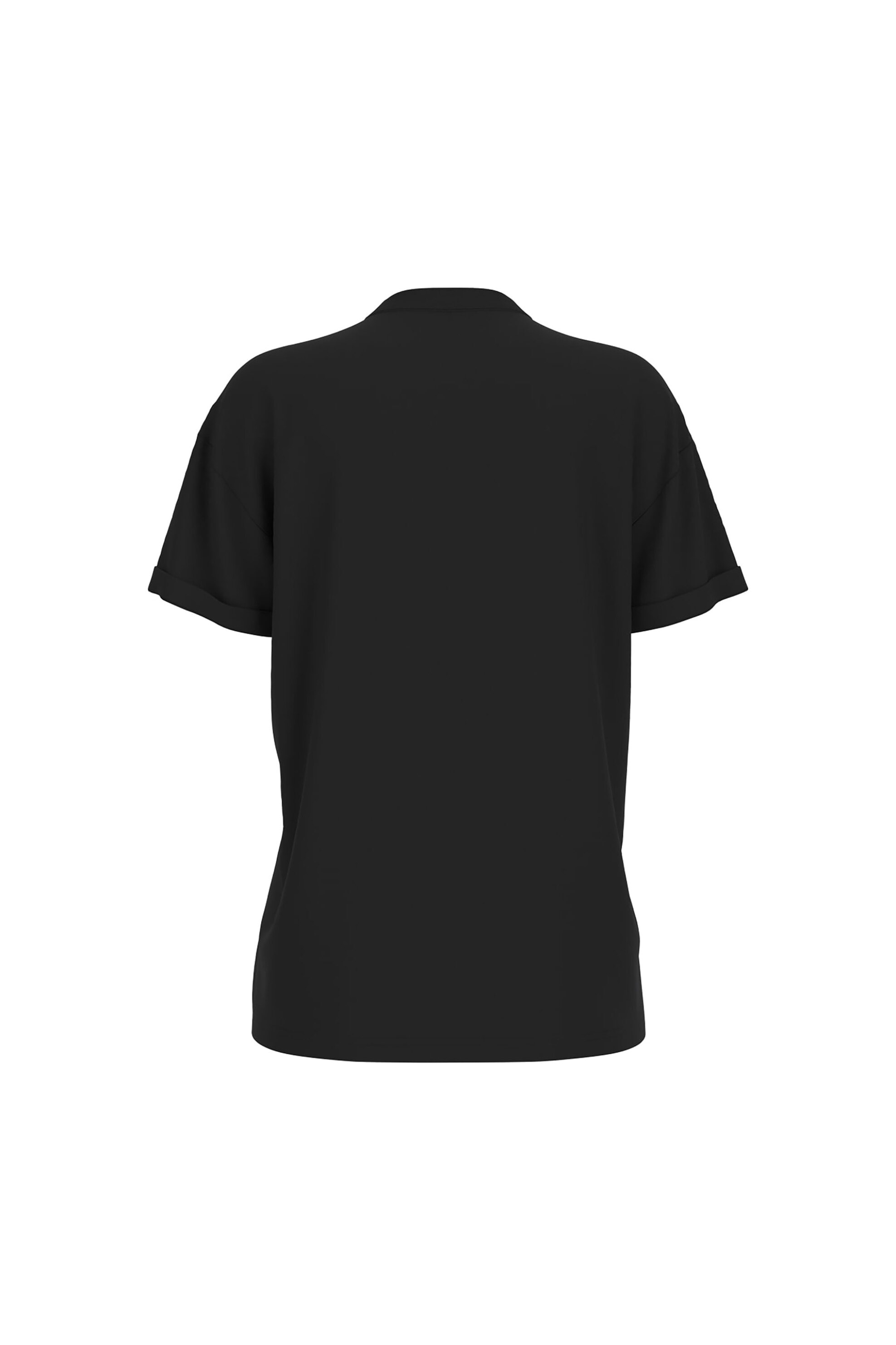 Guess Γυναικείο T-Shirt Και Ανάγλυφο Λογότυπο με Στρας Regular Fit - W6Gi17K3037 Μαύρο