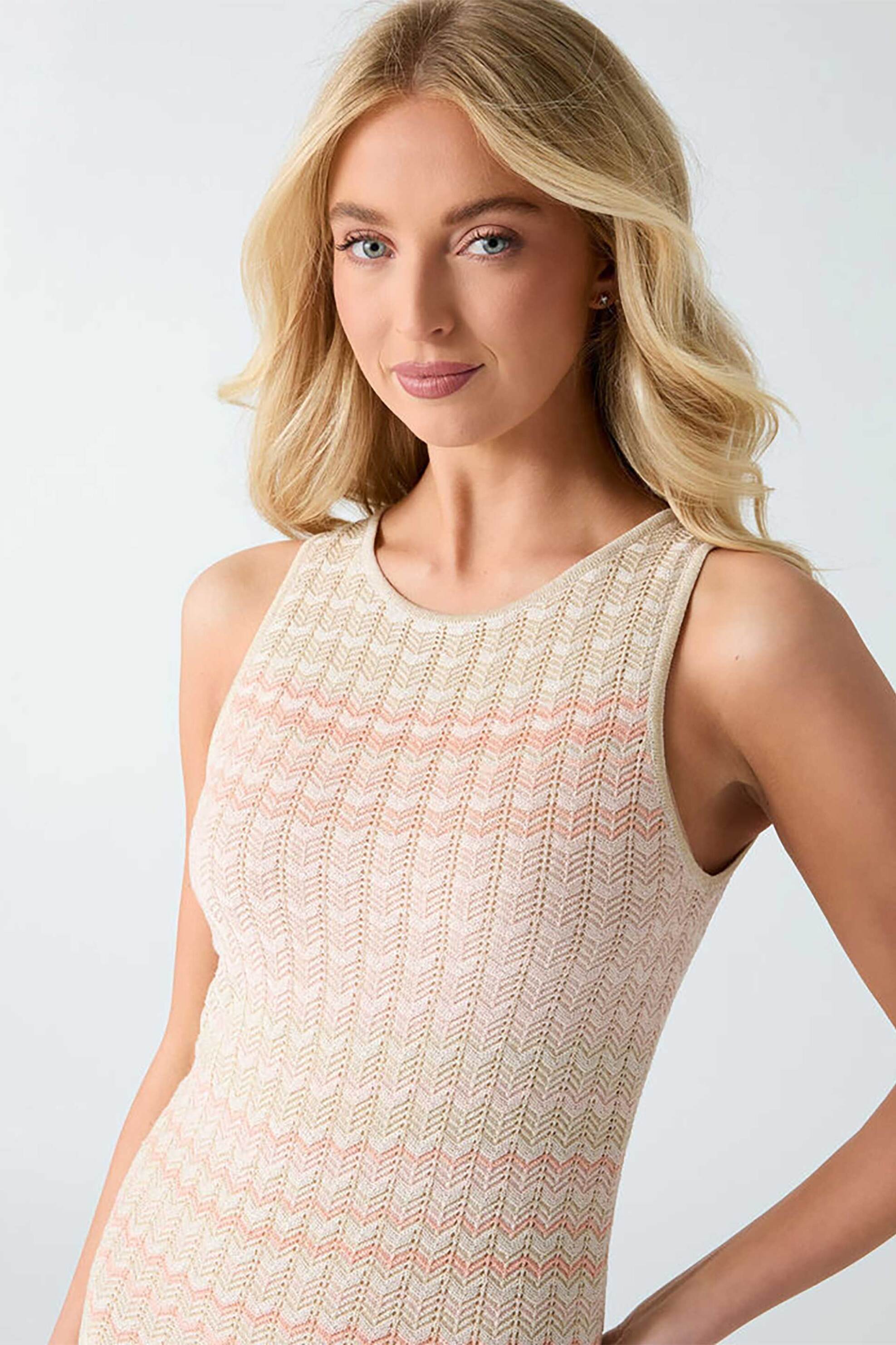 GUESS Guess γυναικείo maxi αμάνικο φόρεμα ''Rosalyn'' - W6GKA2Z0749 Ροζ - 2