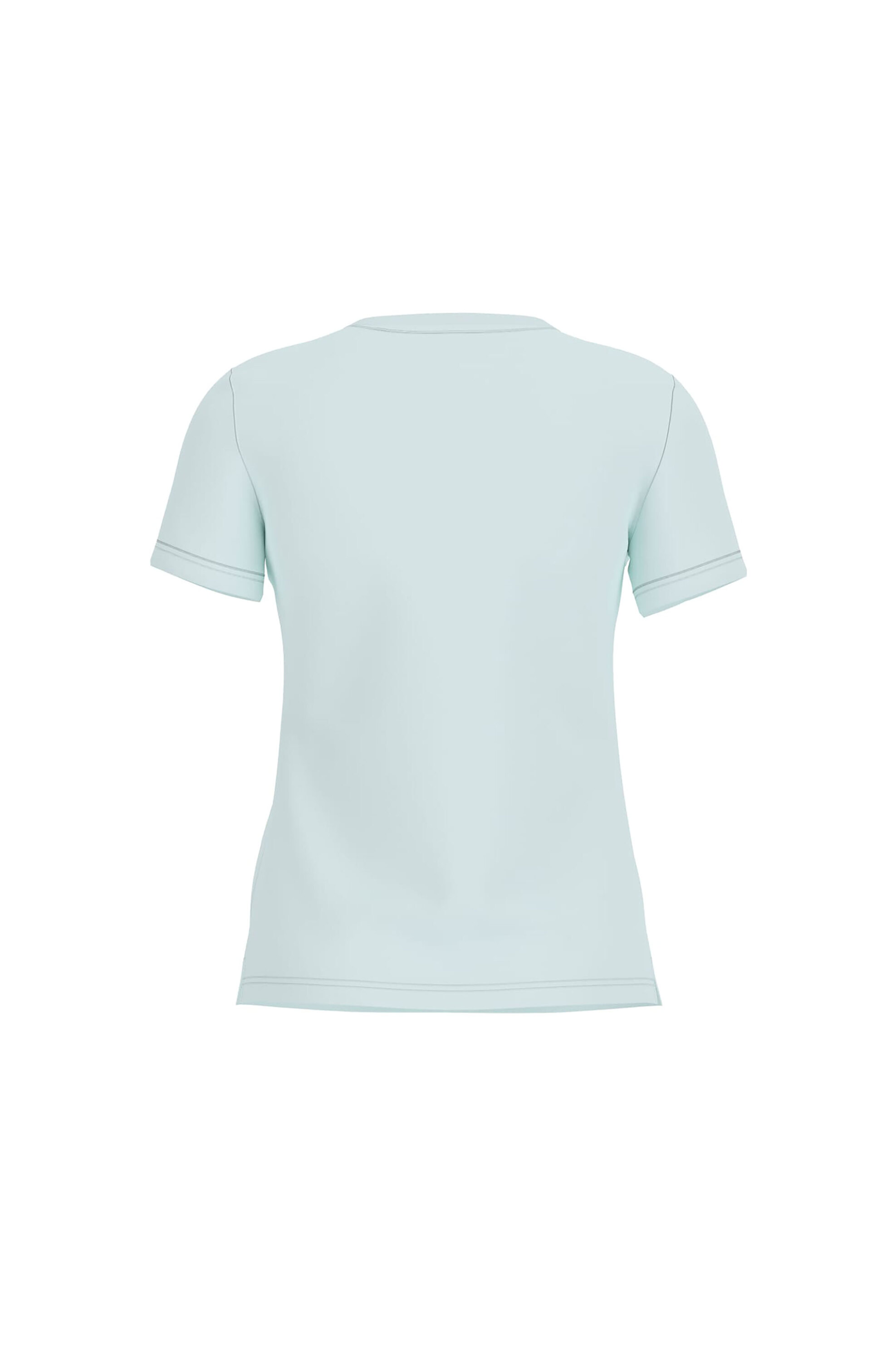 Guess Γυναικείο T-Shirt Και Τριγωνικό Λογότυπο με Στρας Regular Fit - W6Gi10K3025 Γαλάζιο
