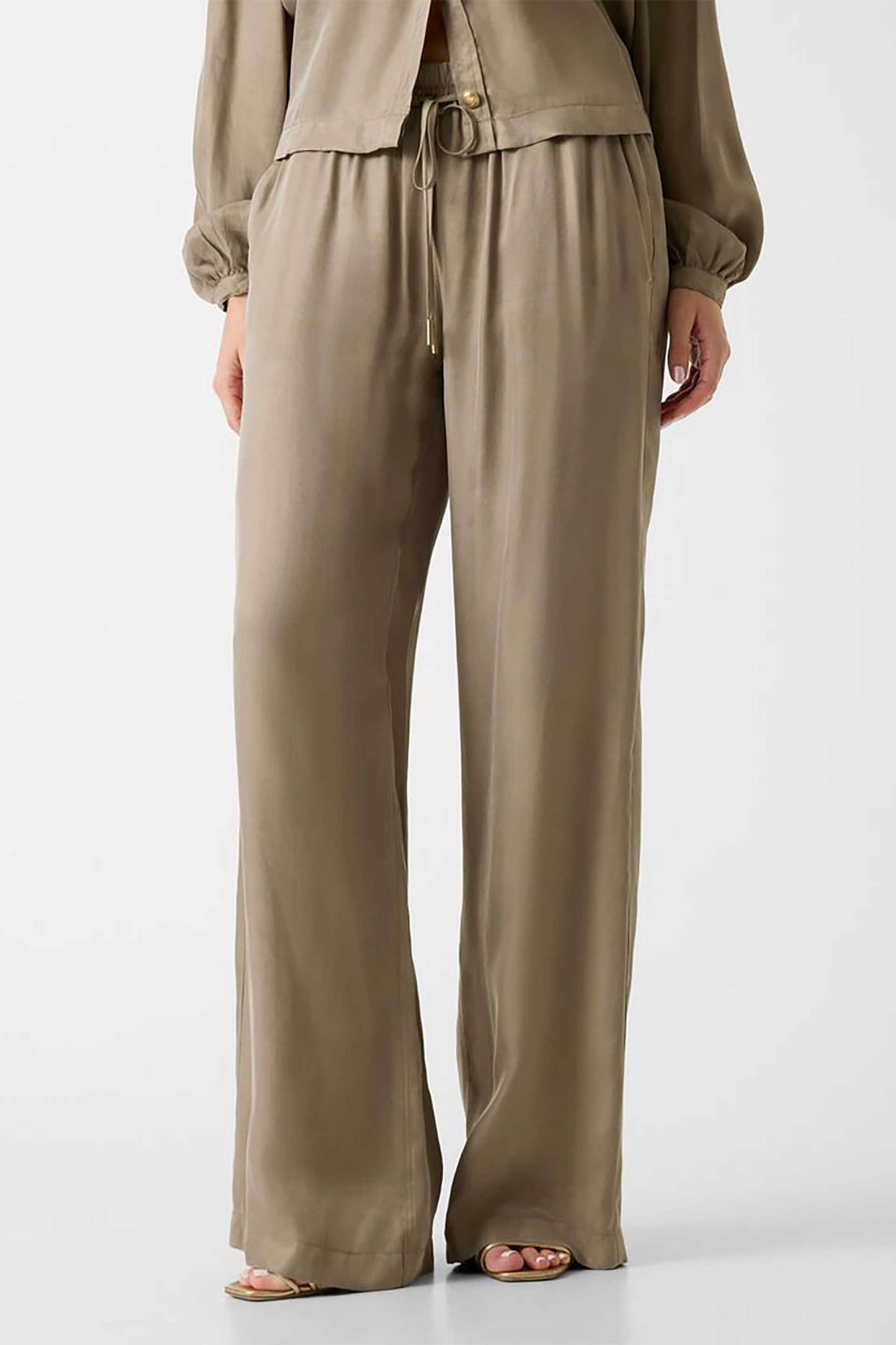 Guess γυναικείο ψηλόμεσο παντελόνι Flared Fit - W6GB07W1781 Καφέ Ανοιχτό φωτογραφία