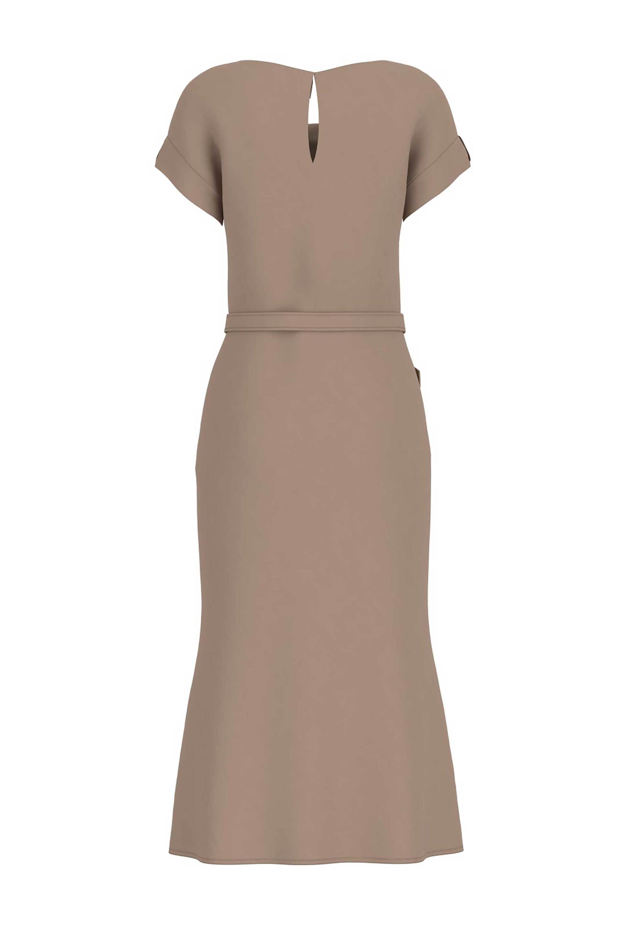 Guess Γυναικείο Midi Φόρεμα Μονόχρωμο Dalia - W6Gk50W1950 Μπεζ