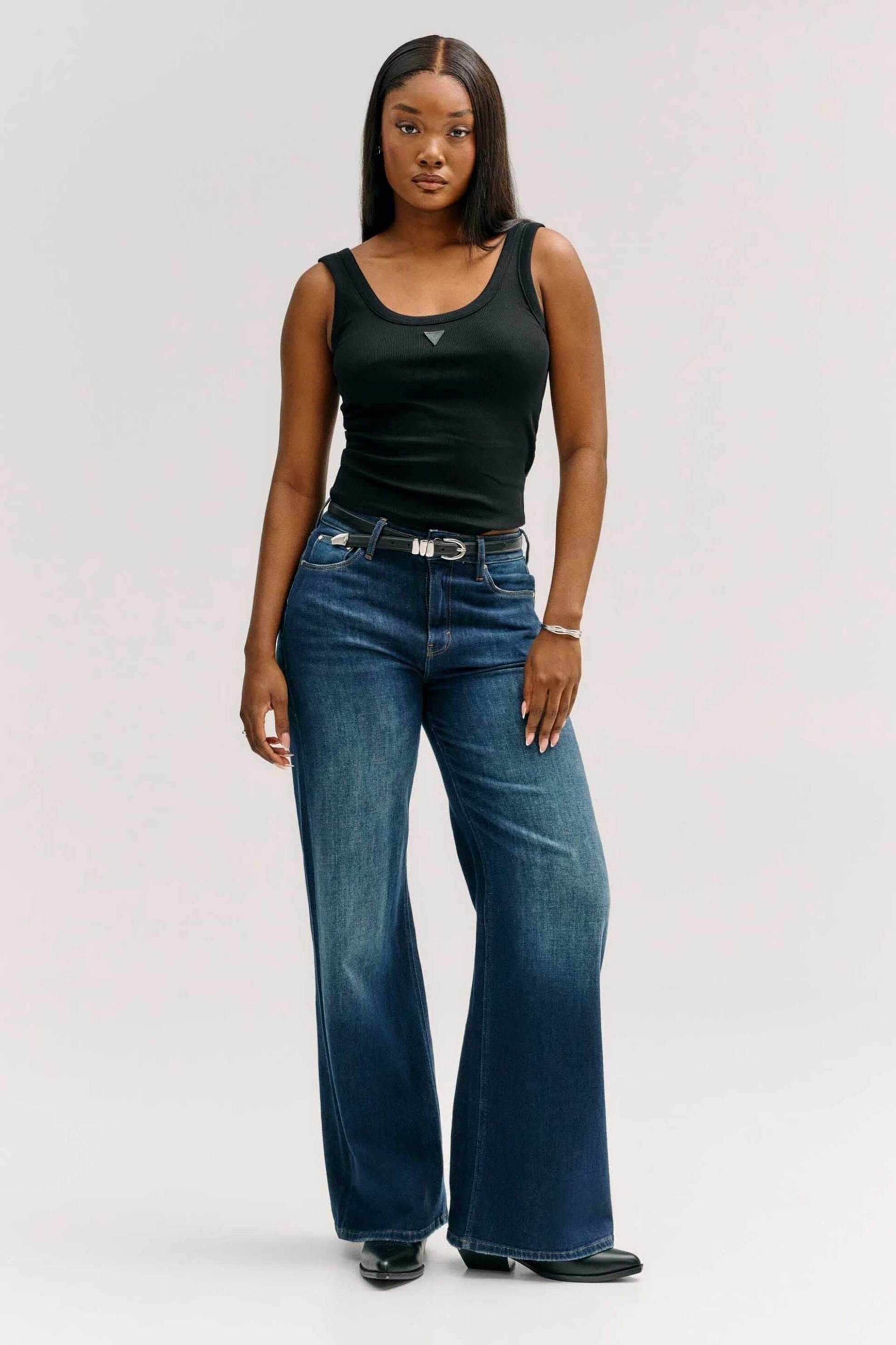 Guess γυναικείο τζιν παντελόνι πεντάτσεπο Wide Leg 