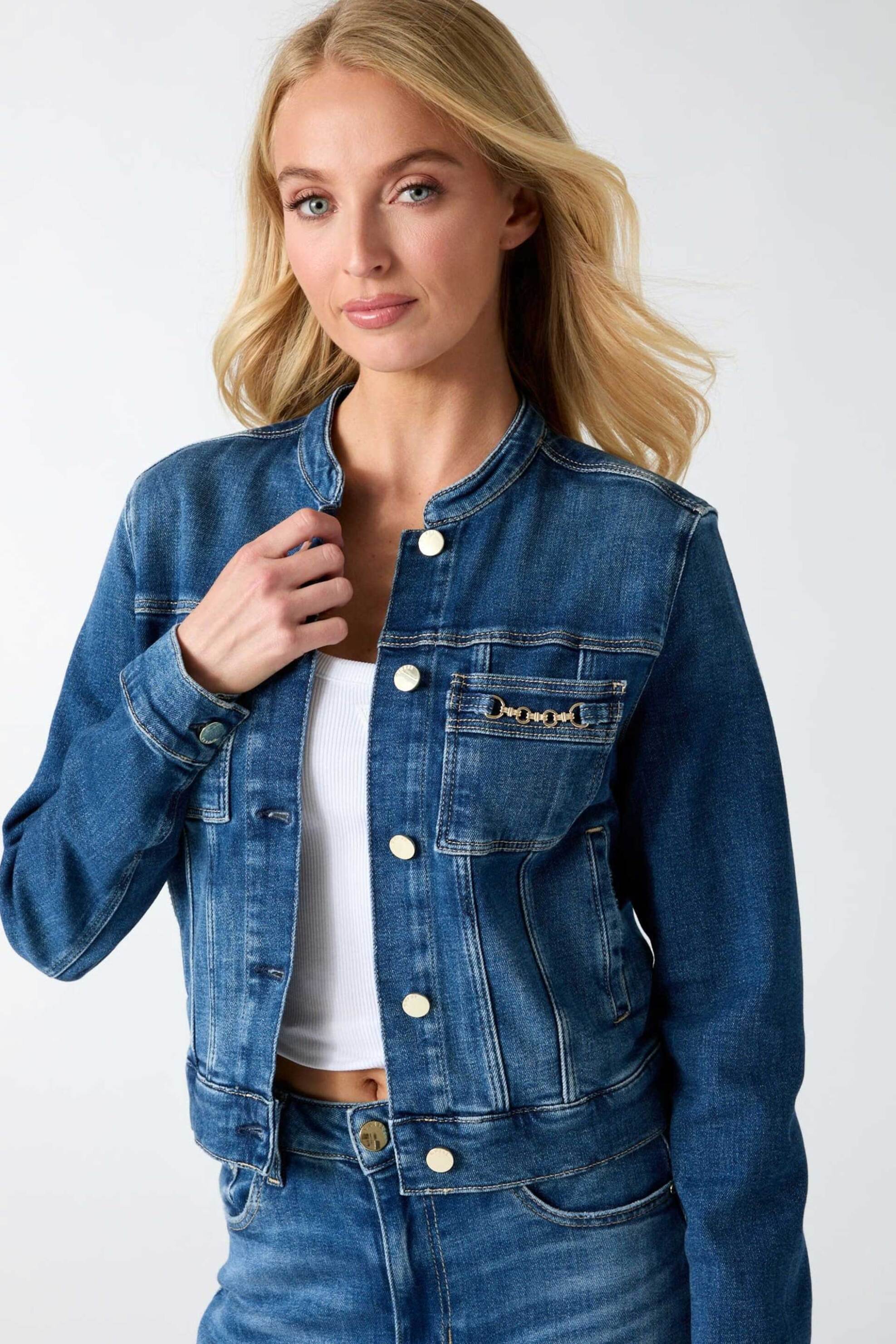 GUESS Guess γυναικείο denim jacket μάο Regular Fit "Ivy" - W6YN03D1341 Denim Blue - 2