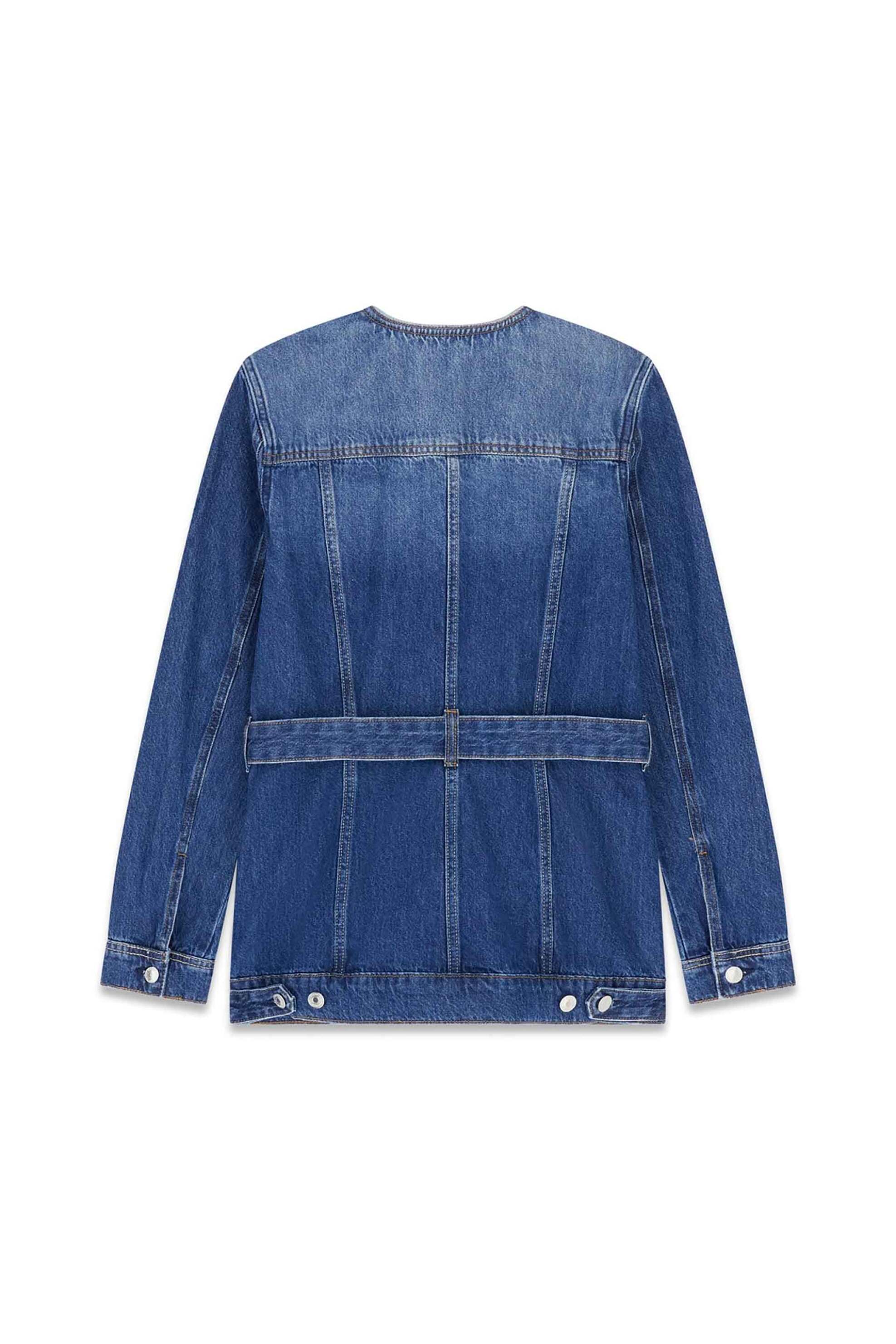 GUESS Guess γυναικείο denim jacket με ζώνη Regular Fit "Yuna" - W6YN04D1342 Denim Blue - 2
