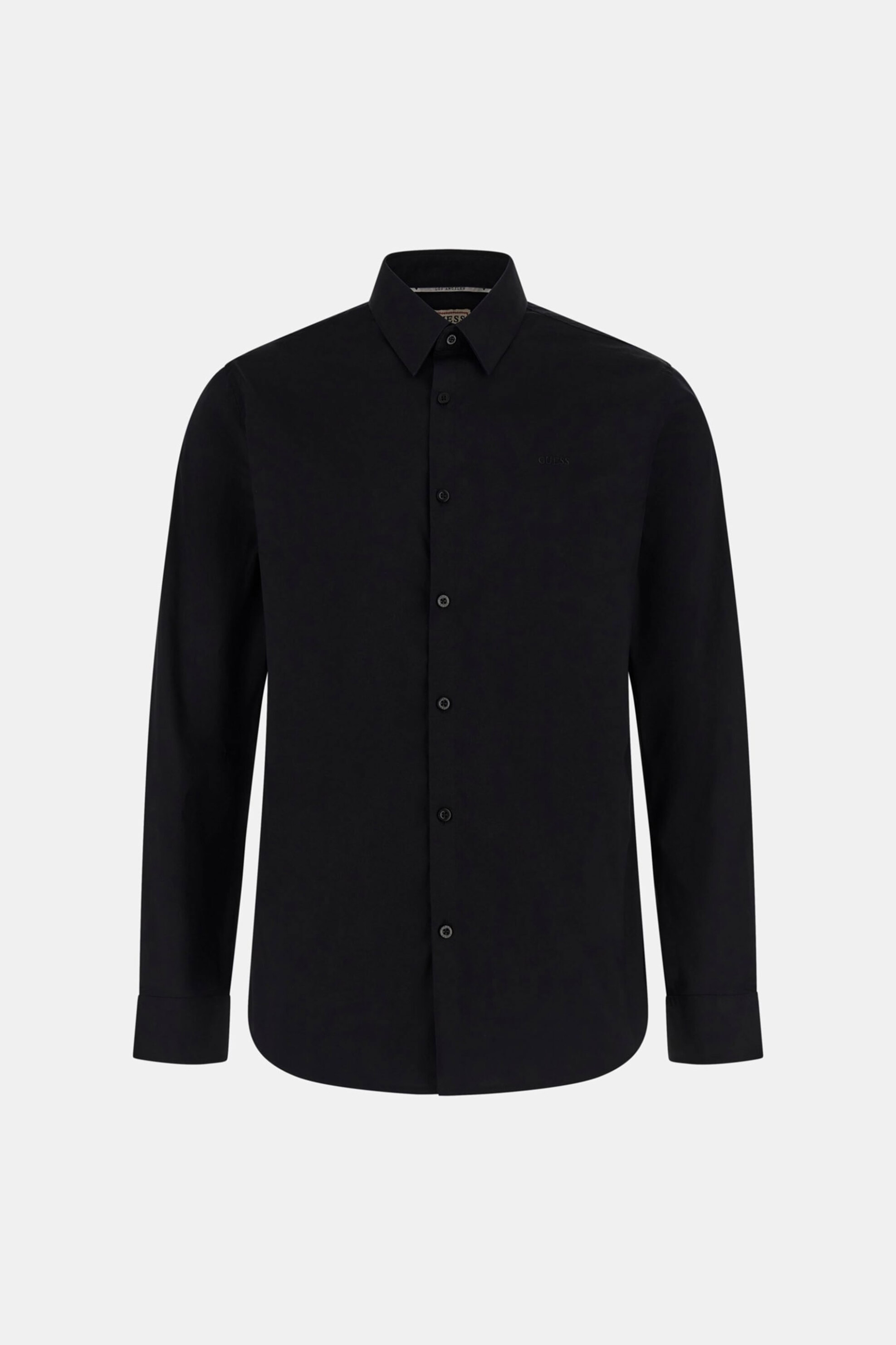 Guess Ανδρικό Πουκάμισο Μονόχρωμο Slim Fit - M1Yh20W7Zk1 Μαύρο