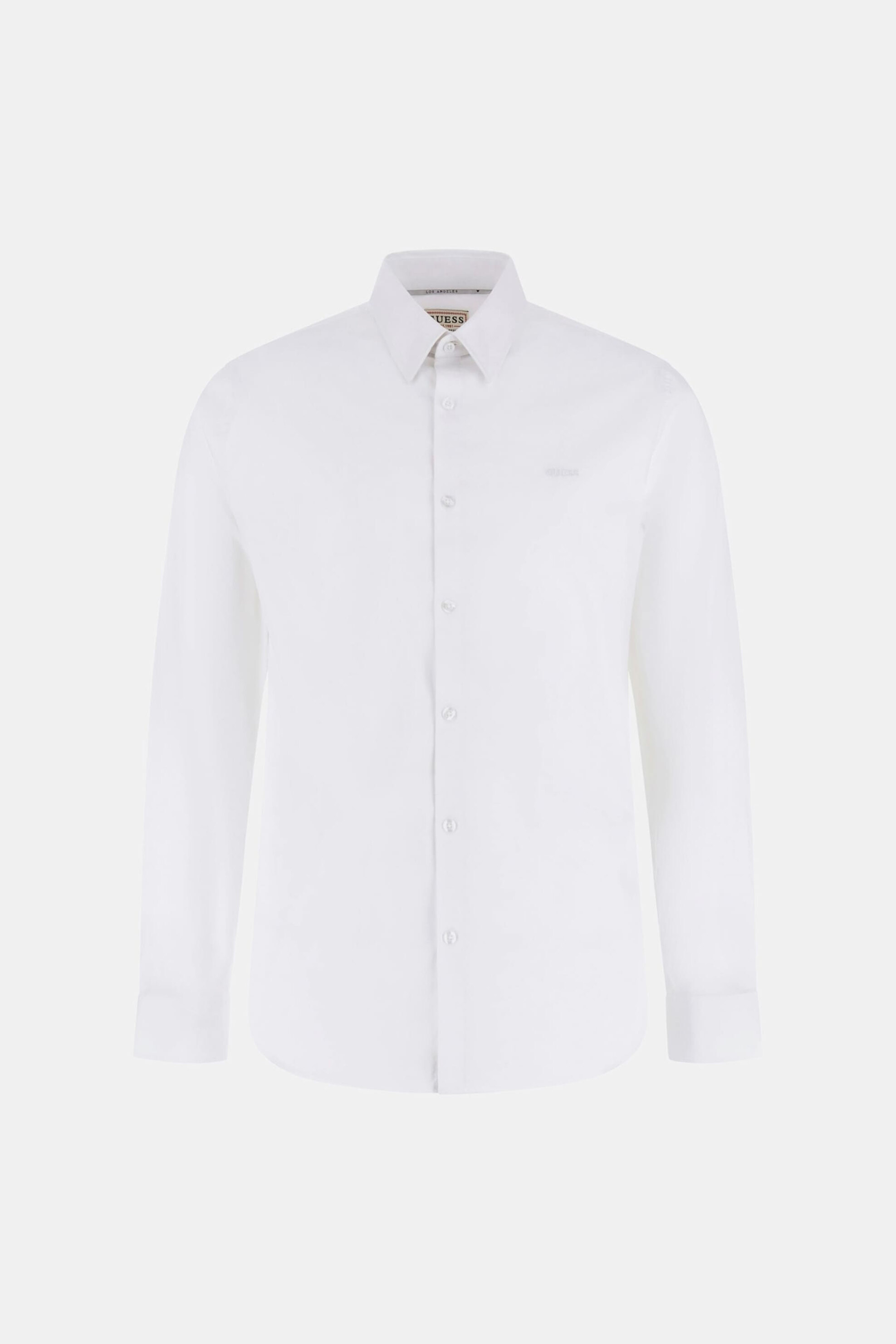 Guess Ανδρικό Πουκάμισο Μονόχρωμο Slim Fit - M1Yh20W7Zk1 Λευκό
