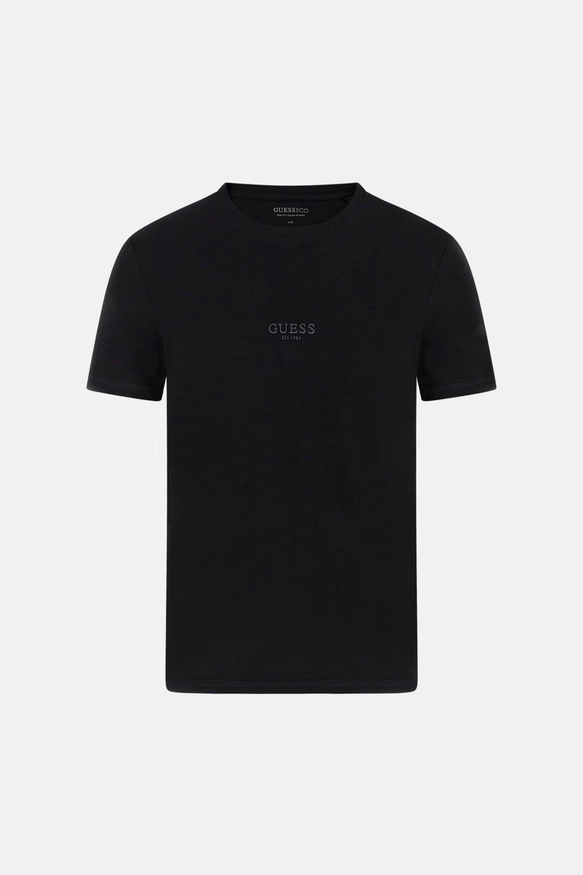 Guess Ανδρικό T-Shirt με Κεντημένο Λογότυπο Slim Fit - M2Yi72I3Z14 Μαύρο