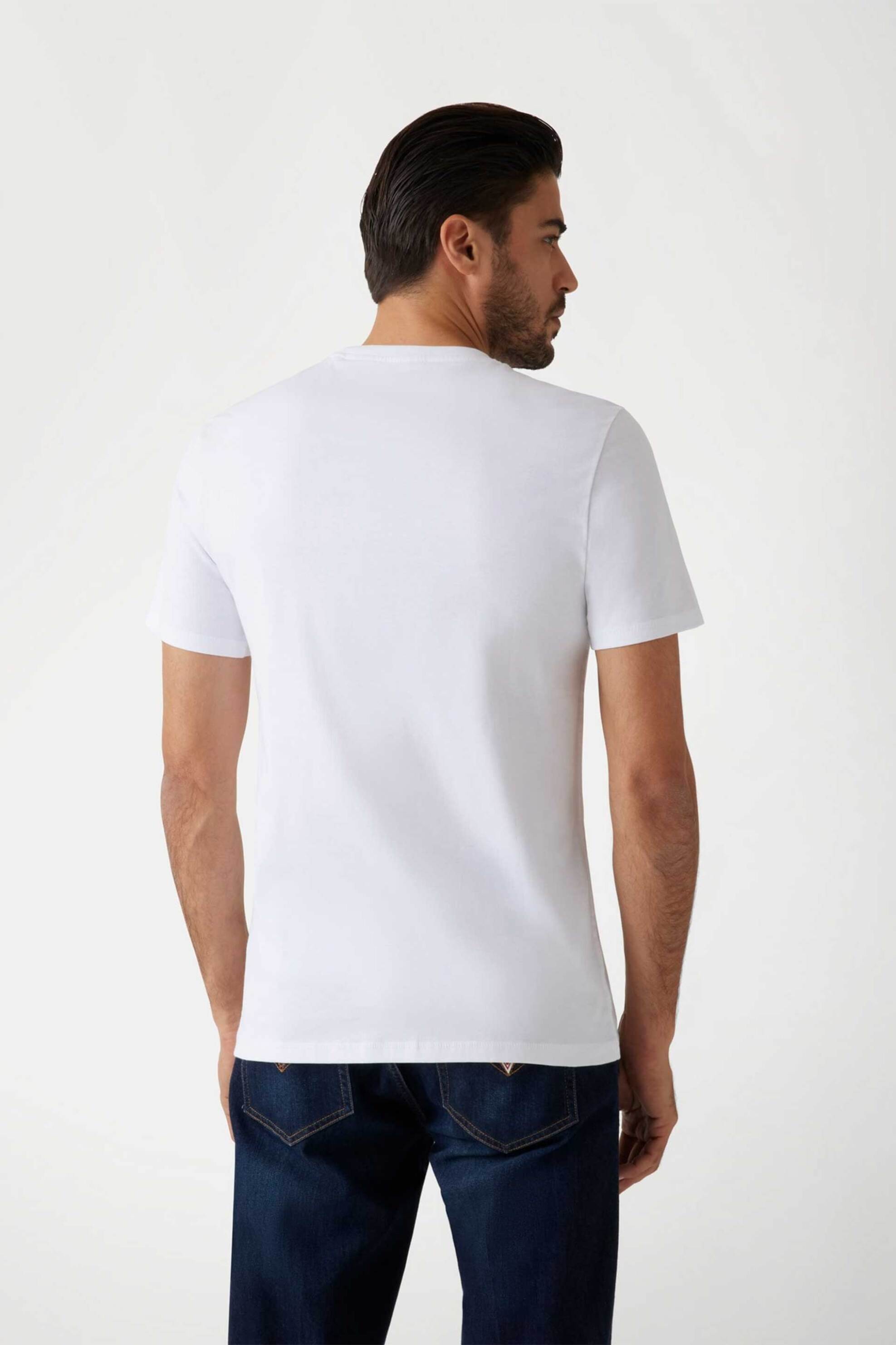 Guess ανδρικό T-shirt με κεντημένο λογότυπο Slim Fit - M2YI72I3Z14 Λευκό φωτογραφία