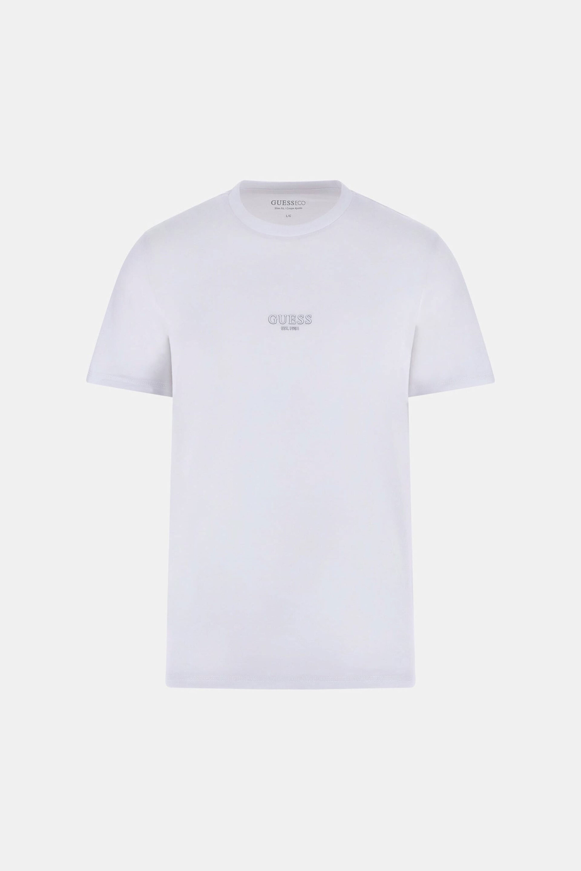 Guess ανδρικό T-shirt με κεντημένο λογότυπο Slim Fit - M2YI72I3Z14 Λευκό φωτογραφία