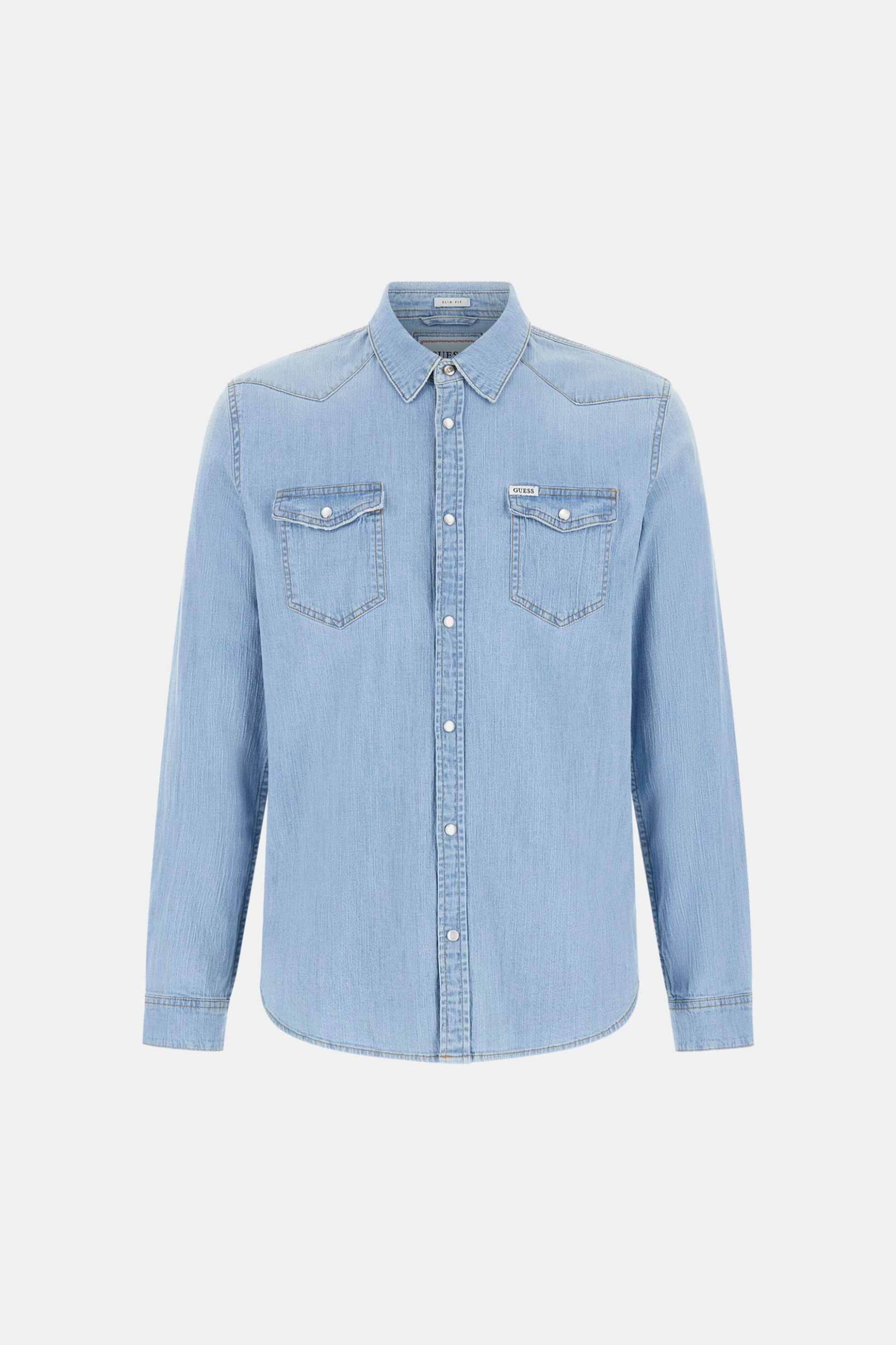 Guess Ανδρικό Denim Πουκάμισο Slim Fit - M4Gh02D3Pf5 Blue