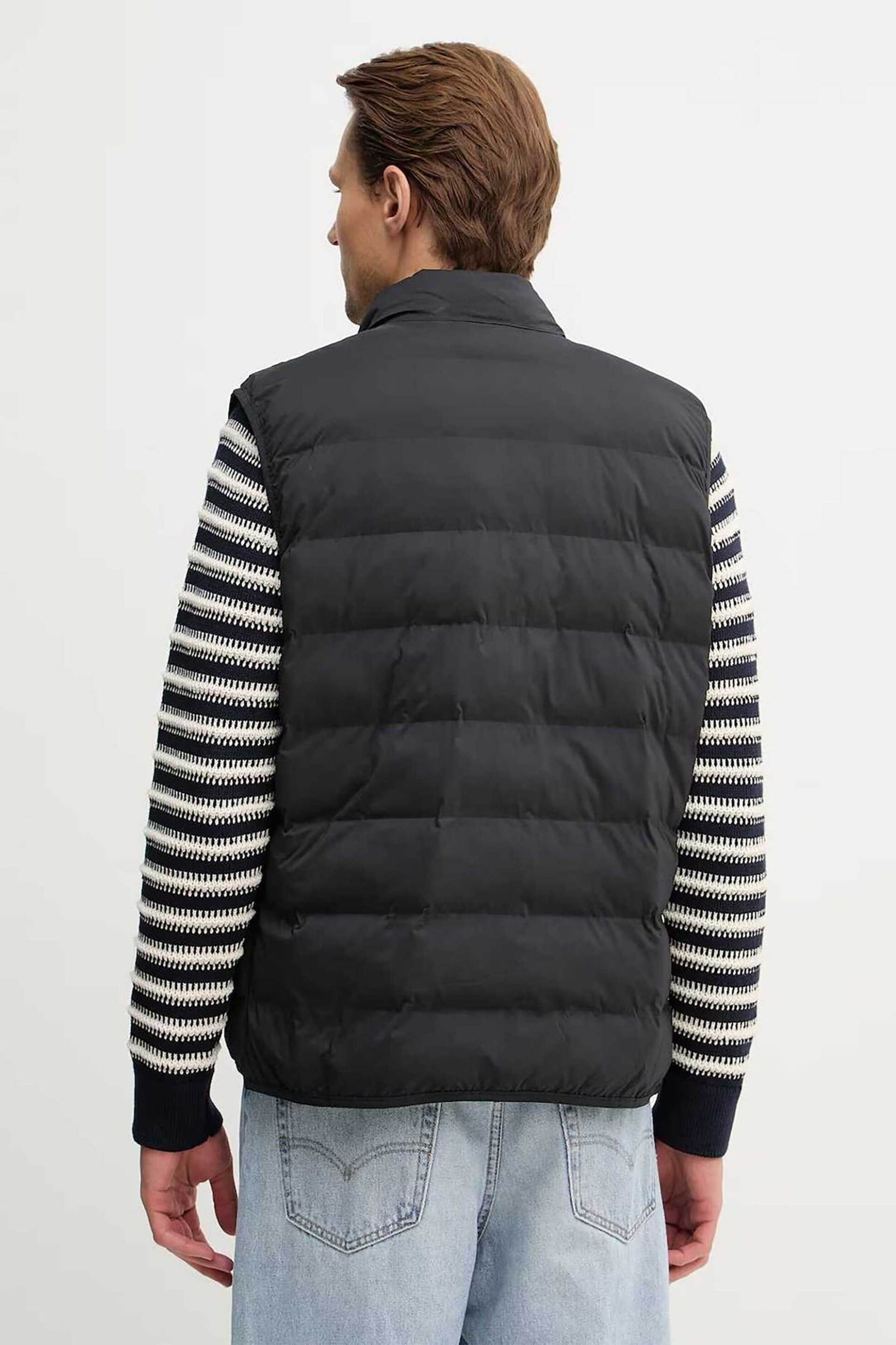 Guess Ανδρικό Αμάνικο Μπουφάν με Λογότυπο Regular Fit - M6Rn25Wj242 Μαύρο