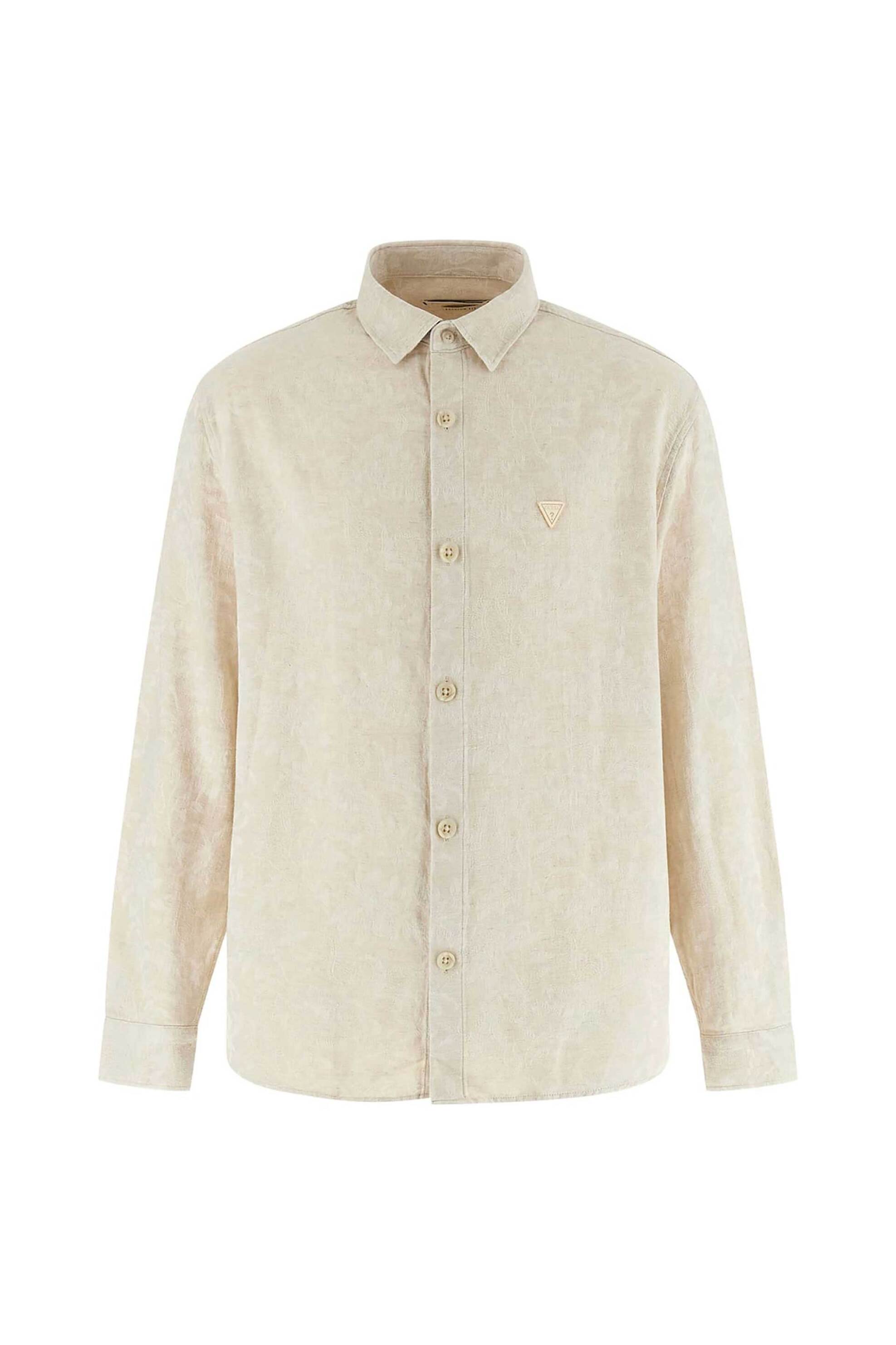 Guess Ανδρικό Πουκάμισο Μονόχρωμο Regular Fit - M6Gh24W1715 Taupe