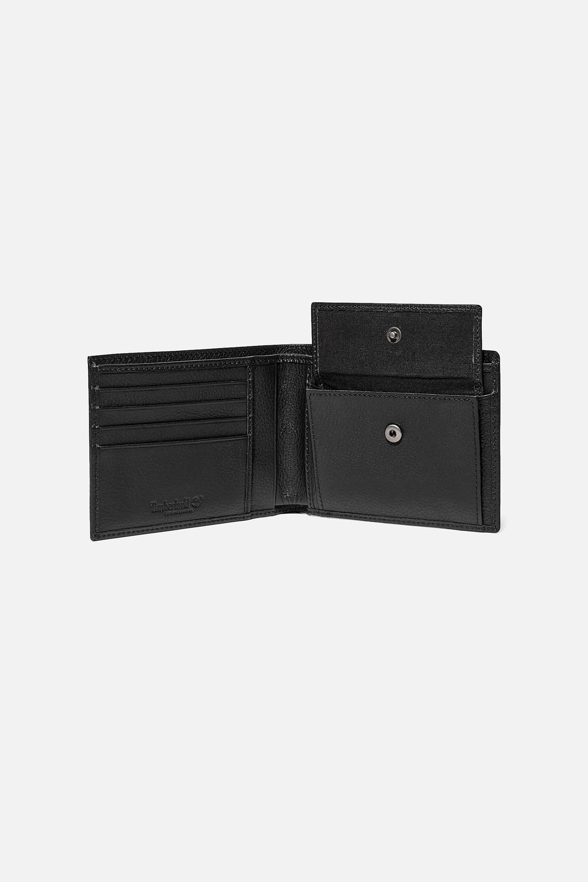 Timberland ανδρικό δερμάτινο πορτοφόλι μονόχρωμο με ανάγλυφο λογότυπο - TB0A1DFS0011 Μαύρο φωτογραφία