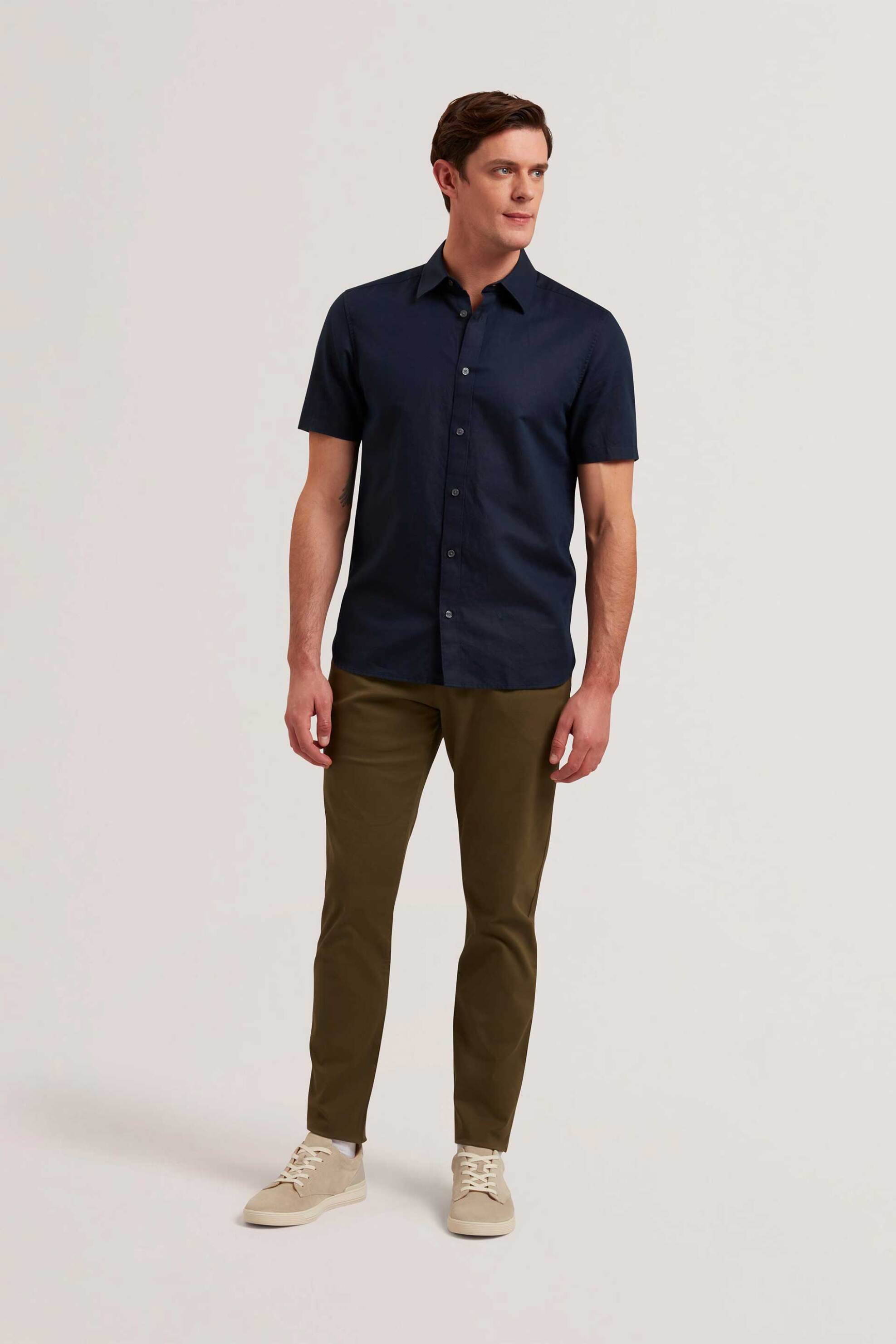 Ted Baker ανδρικό παντελόνι chino Slim Fit "Batford" - 280714 Χακί