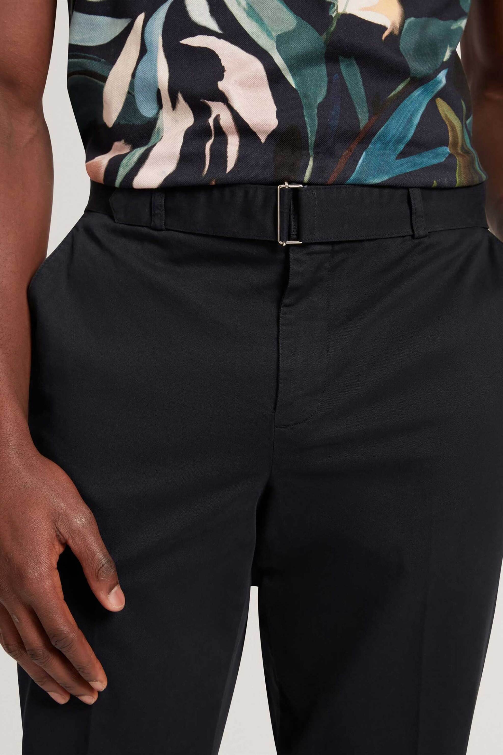 Ted Baker ανδρικό casual παντελόνι με ζώνη Tapered Fit "Armondo" - 281514 Μαύρο φωτογραφία