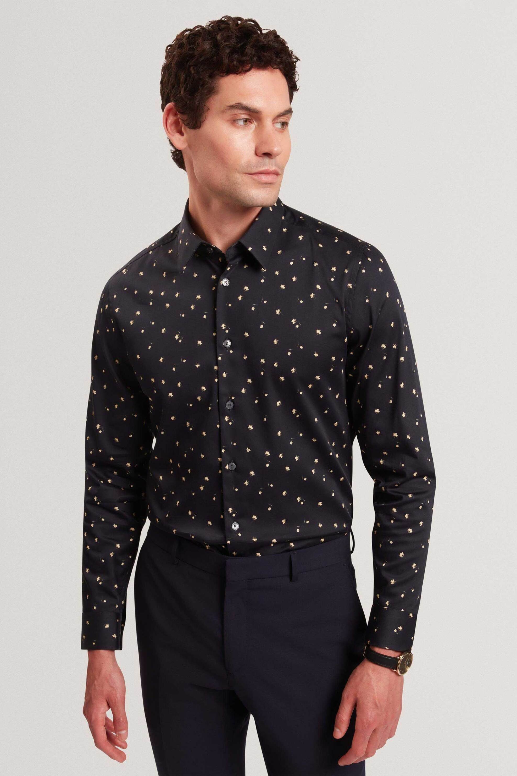 Ted Baker ανδρικό πουκάμισο με all-over print Regular Fit "Iskran" - 282627 Μπλε Σκούρο