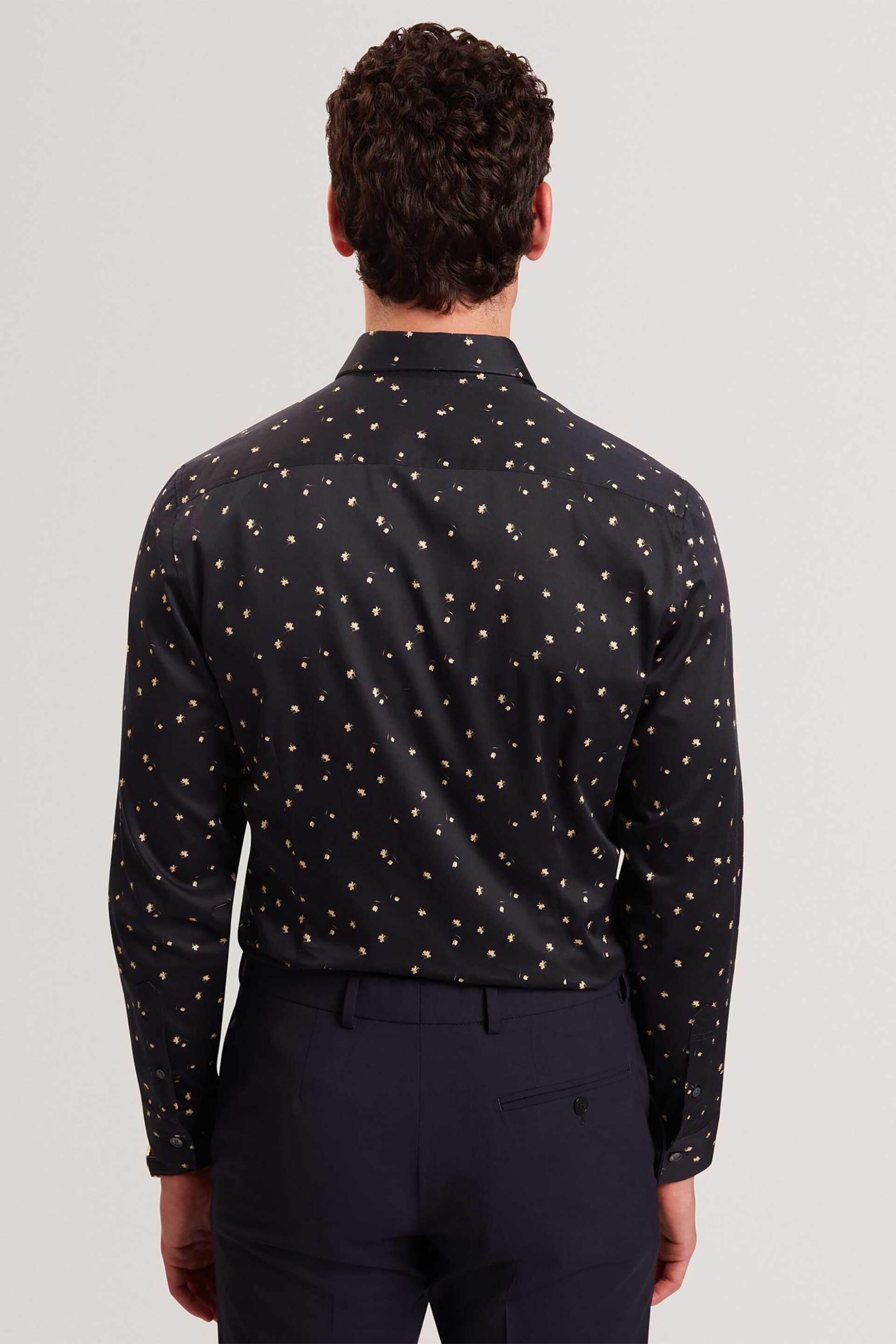 Ted Baker Ανδρικό Πουκάμισο με All-Over Print Regular Fit Iskran - 282627 Μπλε Σκούρο