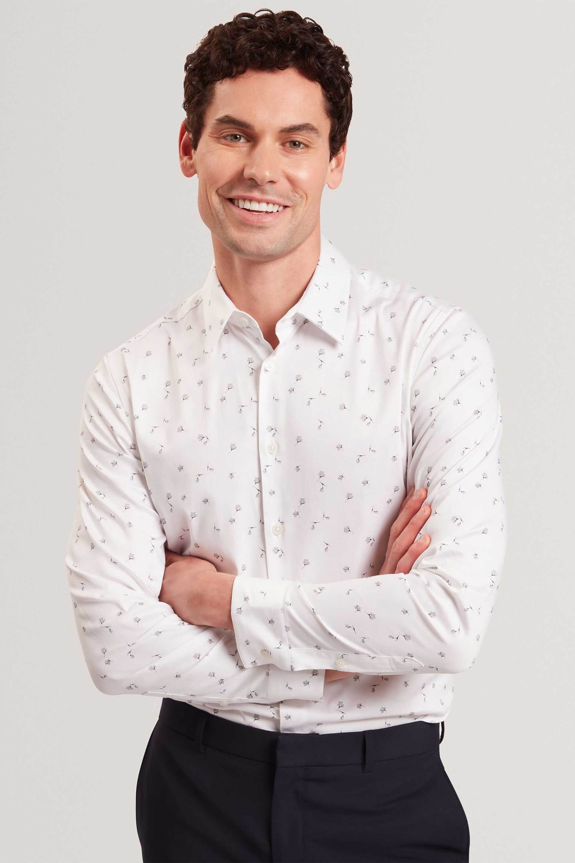 Ted Baker ανδρικό πουκάμισο με all-over print Regular Fit "Iskran" - 282627 Λευκό