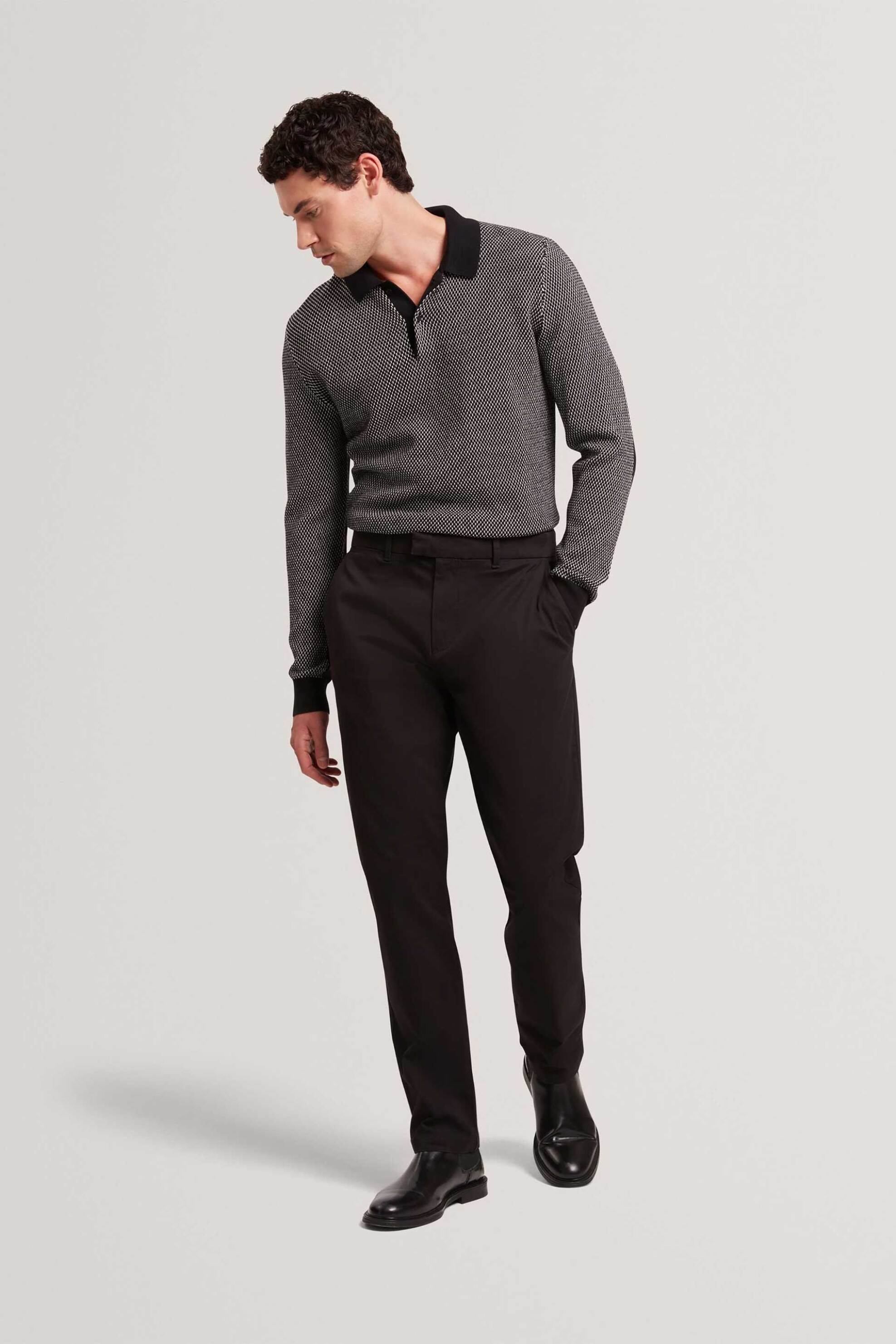 Ted Baker ανδρικό παντελόνι chino Slim Fit "Howeton" - 283410 Μαύρο