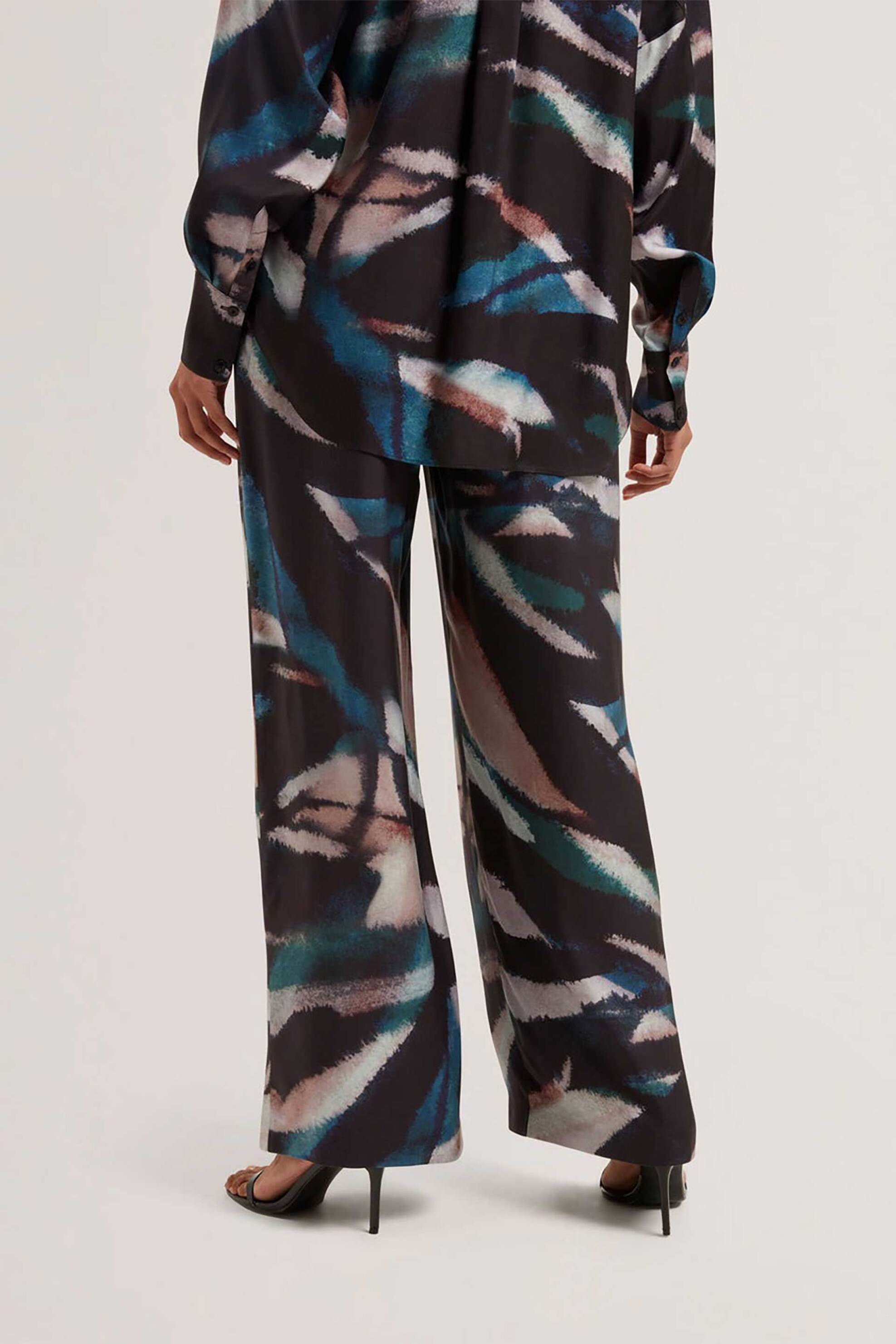 TED BAKER Ted Baker γυναικείο παντελόνι με εμπριμέ σχέδιο "Ulipa" - 278271 Μαύρο - 3