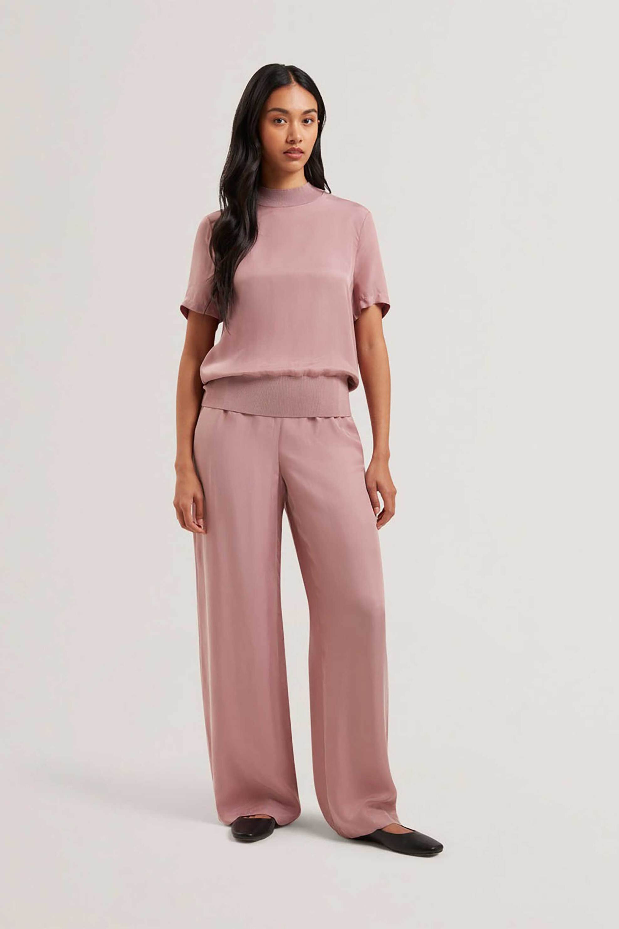  Ted Baker γυναικείο παντελόνι cupro Wide Leg - 277667 Σομόν 2025