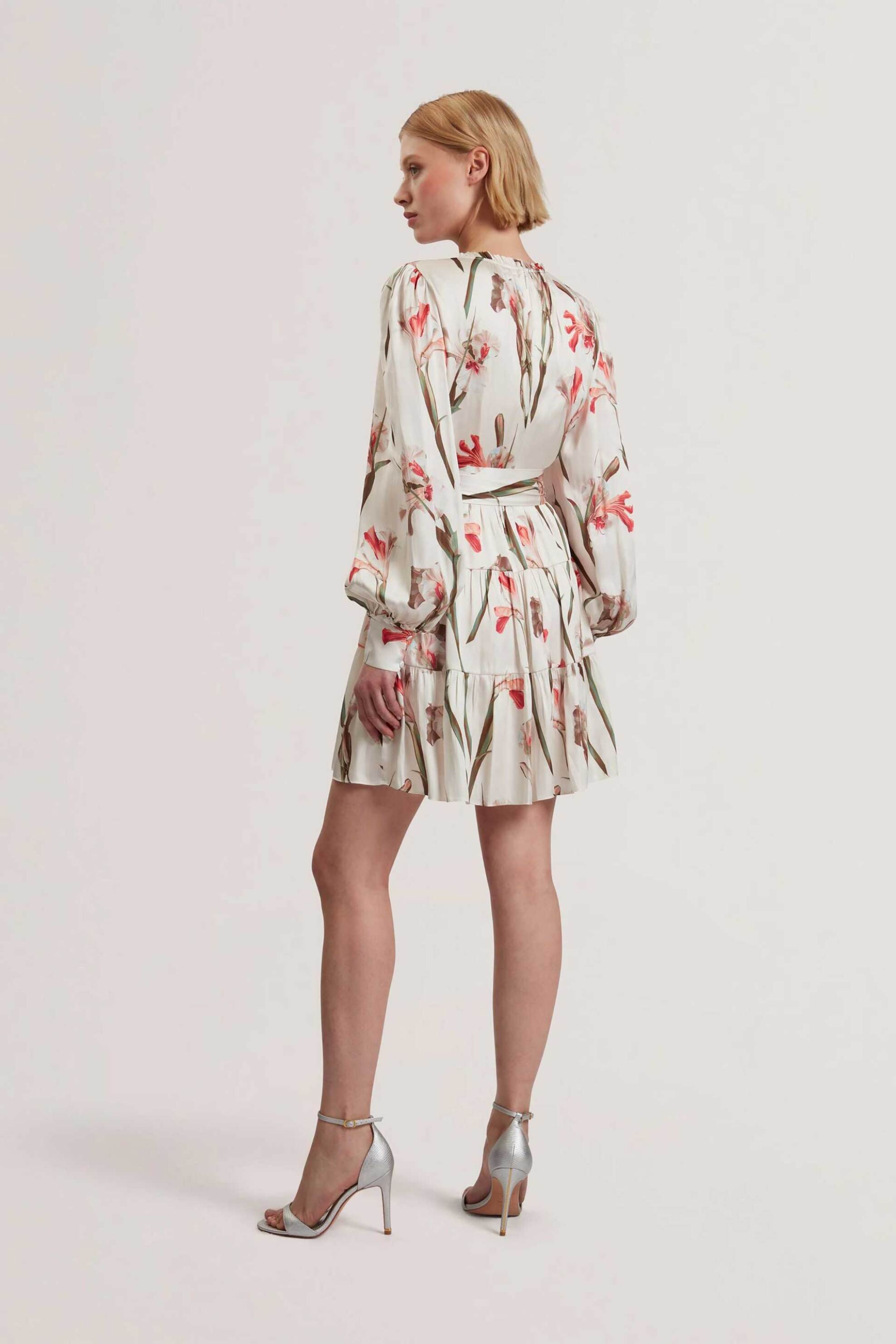 Ted Baker γυναικείο mini φόρεμα με floral print "Cuiaba" - 279194 Εκρού φωτογραφία