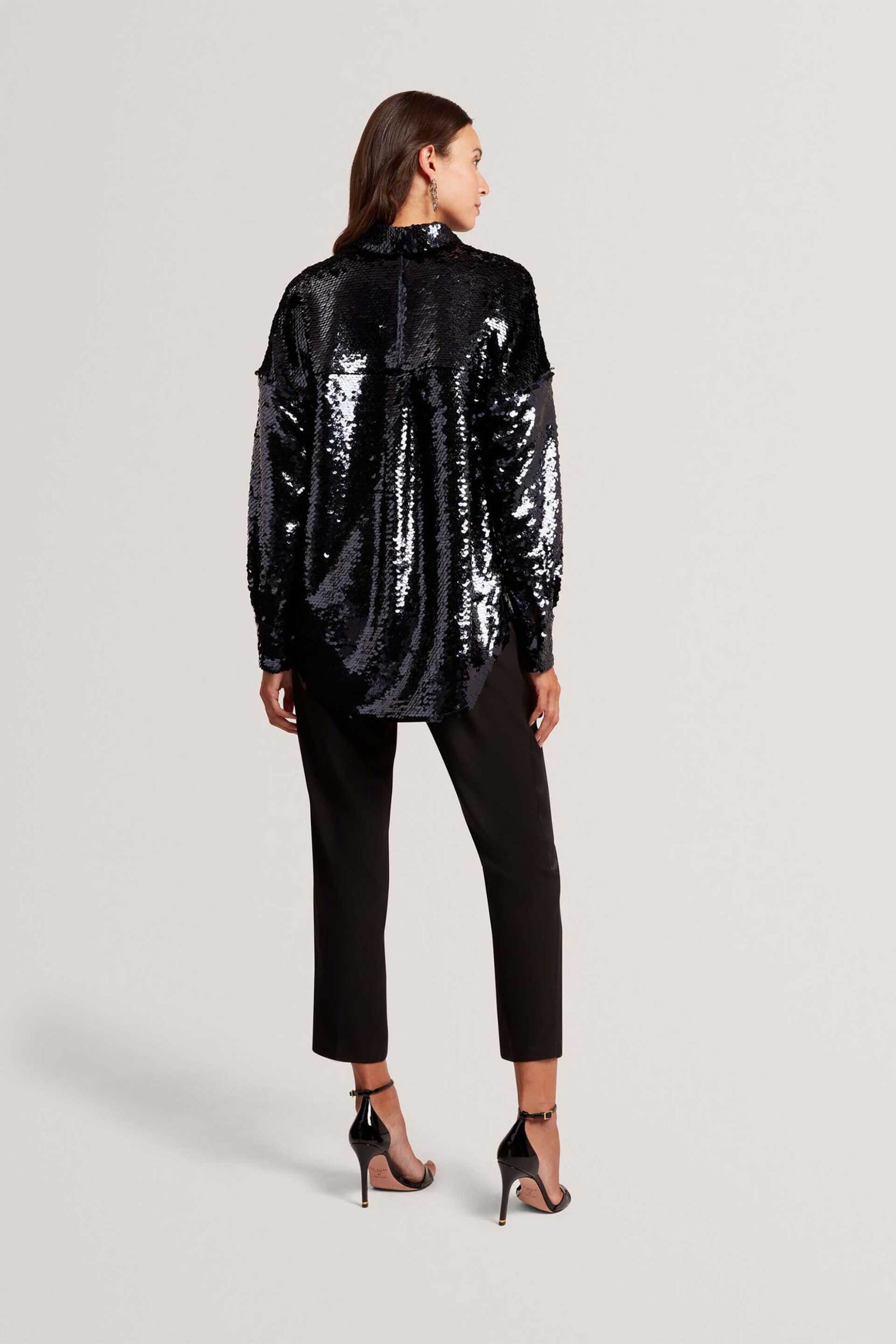 Ted Baker γυναικείο πουκάμισο με παγιέτα "Jesia" - 281281 Μπλε Σκούρο φωτογραφία