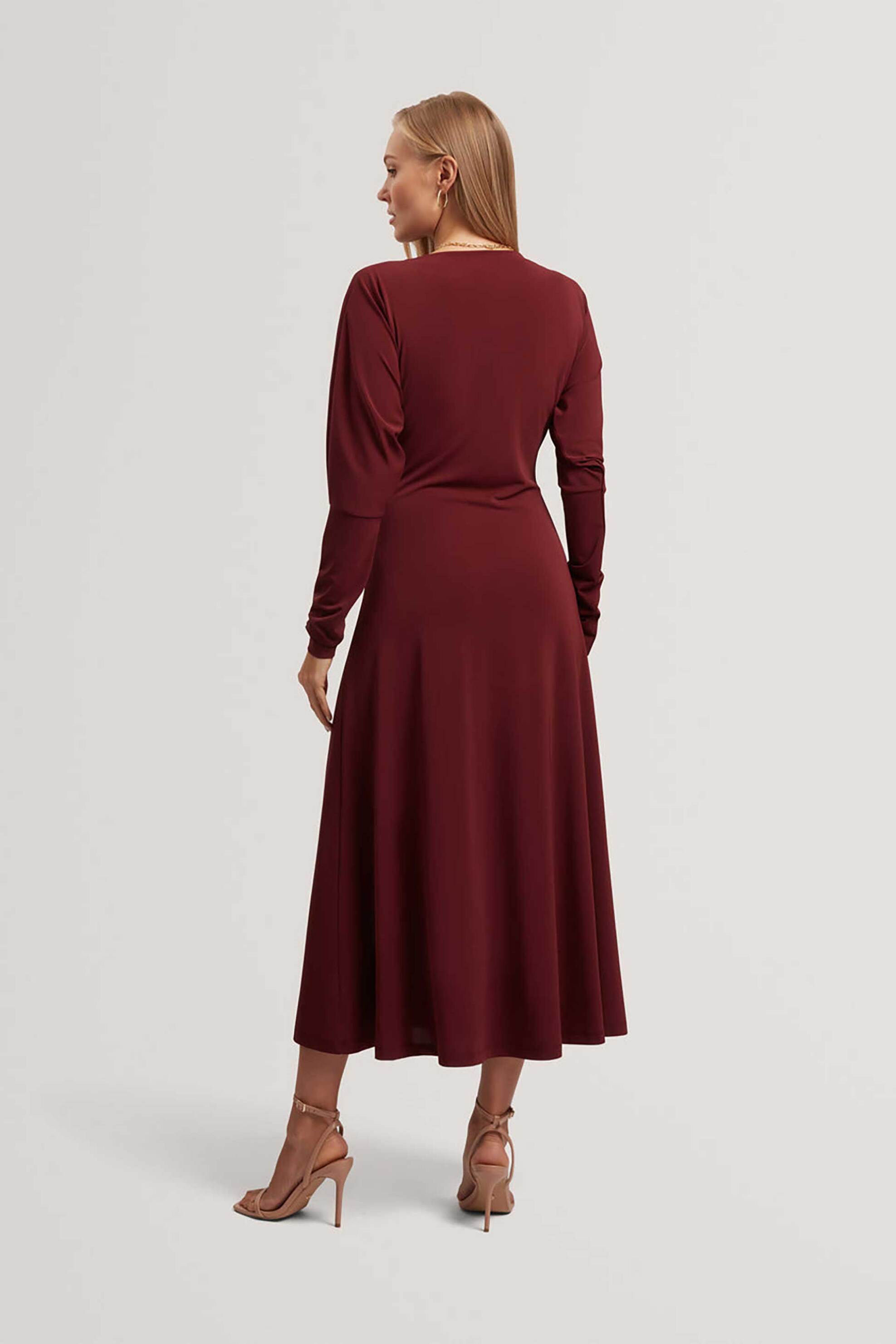 Ted Baker γυναικείο midi φόρεμα μονόχρωμο "Ralhaa" - 280865 Μπορντό φωτογραφία