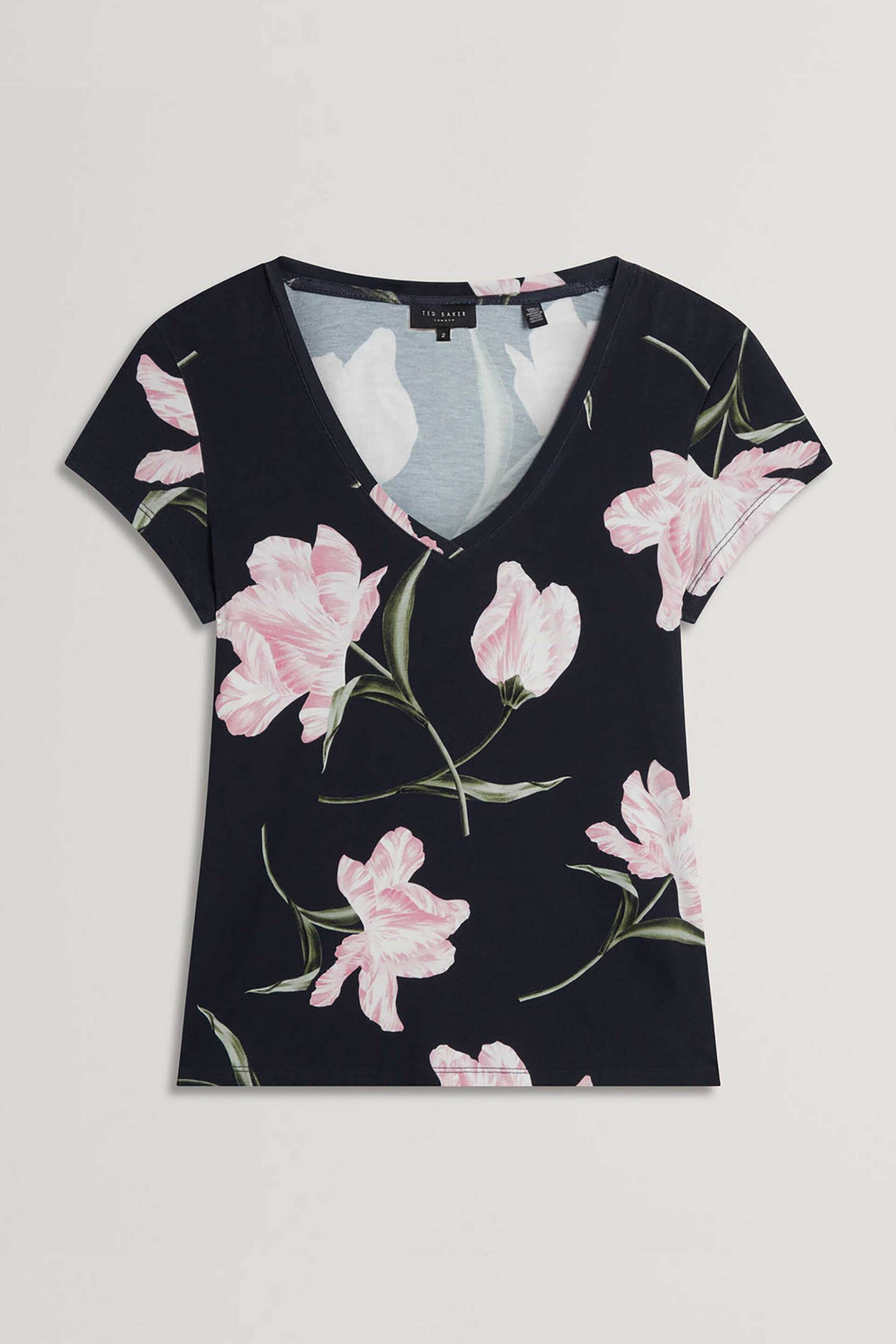 Ted Baker γυναικεία μπλούζα με floral print "Vaiiley" - 282513 Μπλε Σκούρο