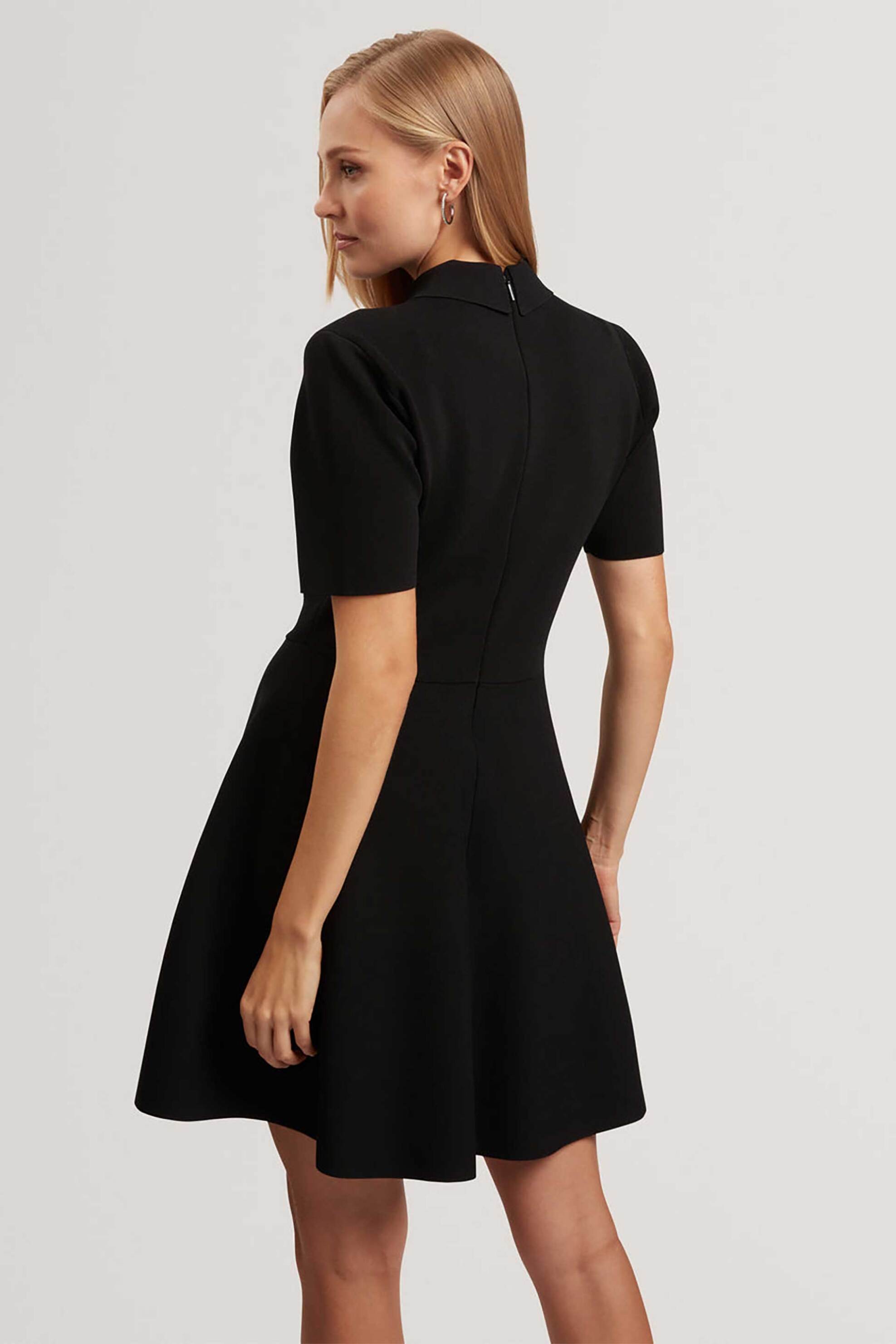 TED BAKER Ted Baker mini πόλο φόρεμα μονόχρωμο Slim Fit "Rondaa" - 282601 Μαύρο - 3