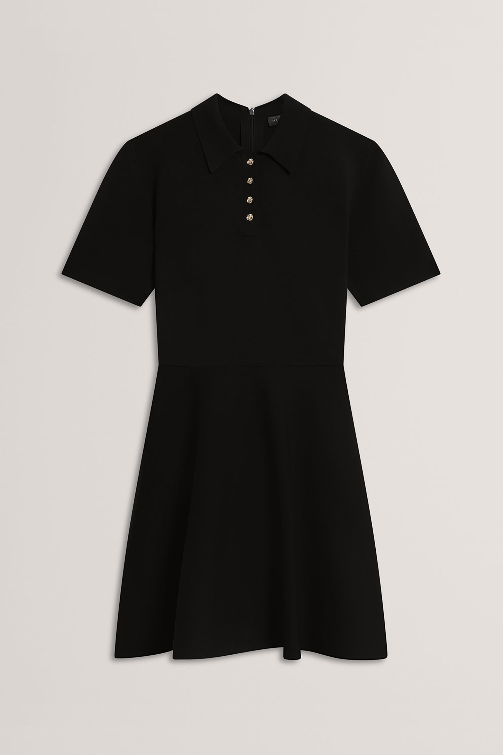Ted Baker Mini Πόλο Φόρεμα Μονόχρωμο Slim Fit Rondaa - 282601 Μαύρο