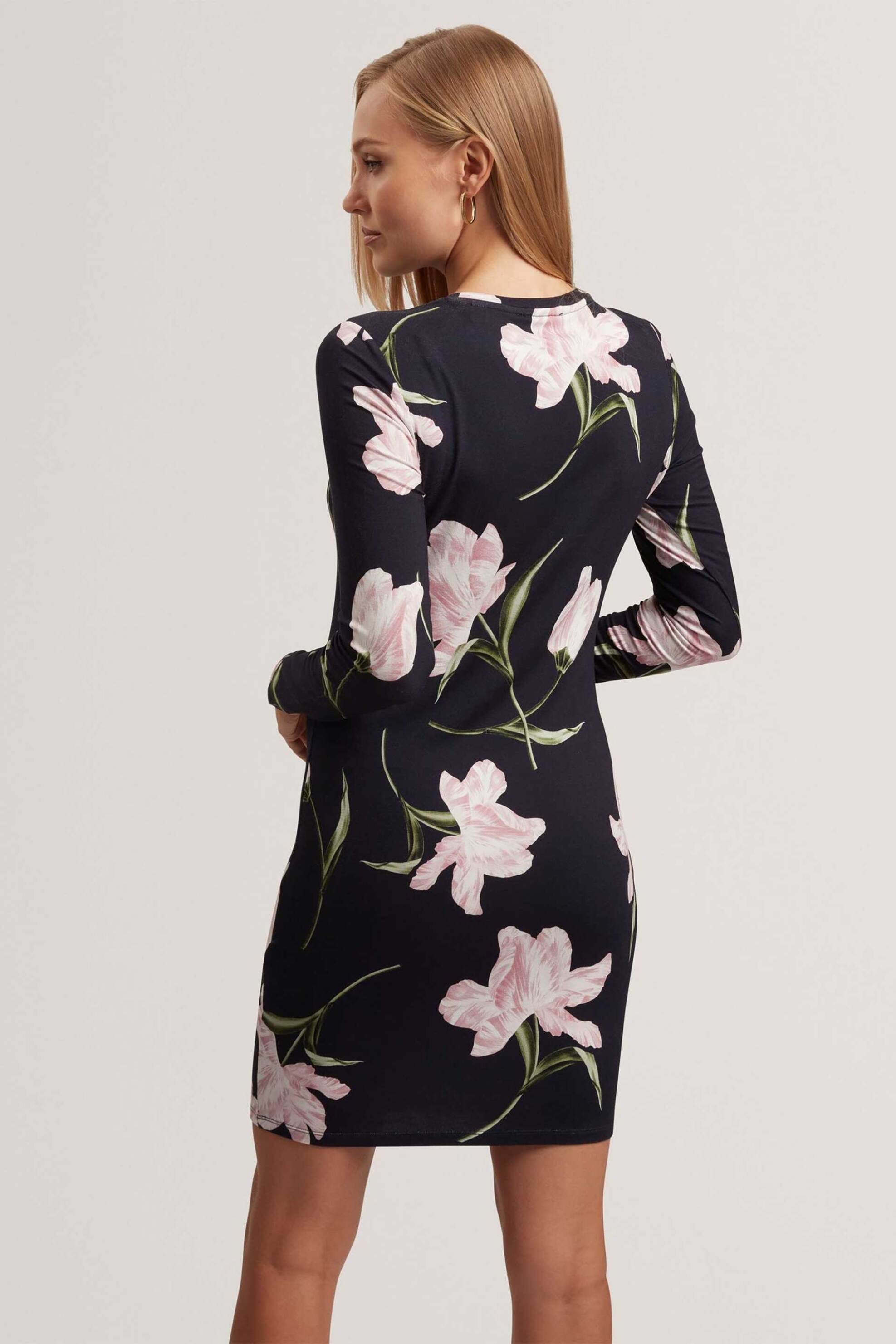 TED BAKER Ted Baker γυναικείο mini φόρεμα με floral print Slim Fit "Baafnee" - 282676 Μπλε Σκούρο - 3