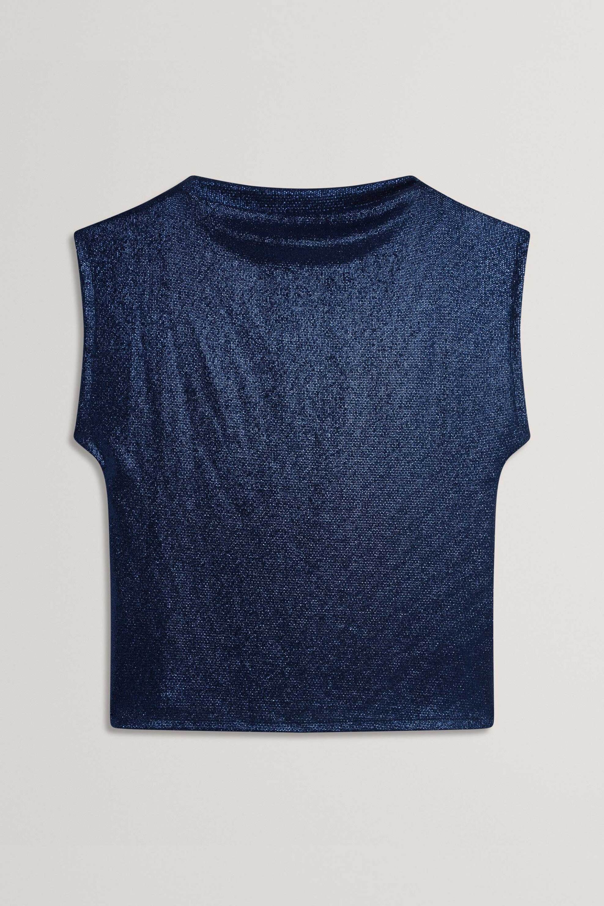 Ted Baker γυναικείο αμάνικο τοπ με γυαλιστερή όψη "Jjesca" - 283110 Μπλε Σκούρο