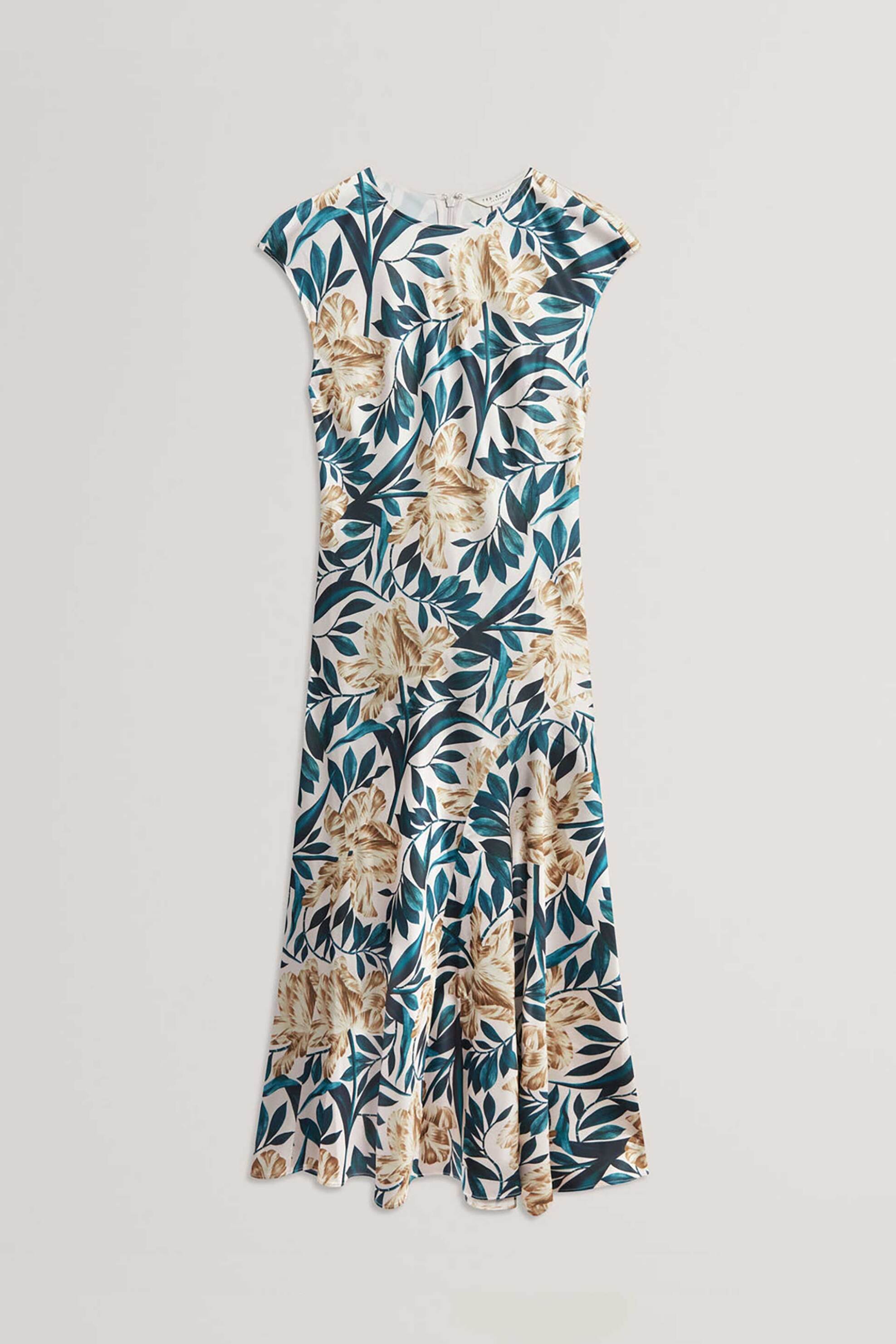 Ted Baker Γυναικείο Midi Αμάνικο Φόρεμα με Floral Print Aibee - 283811 Εκρού