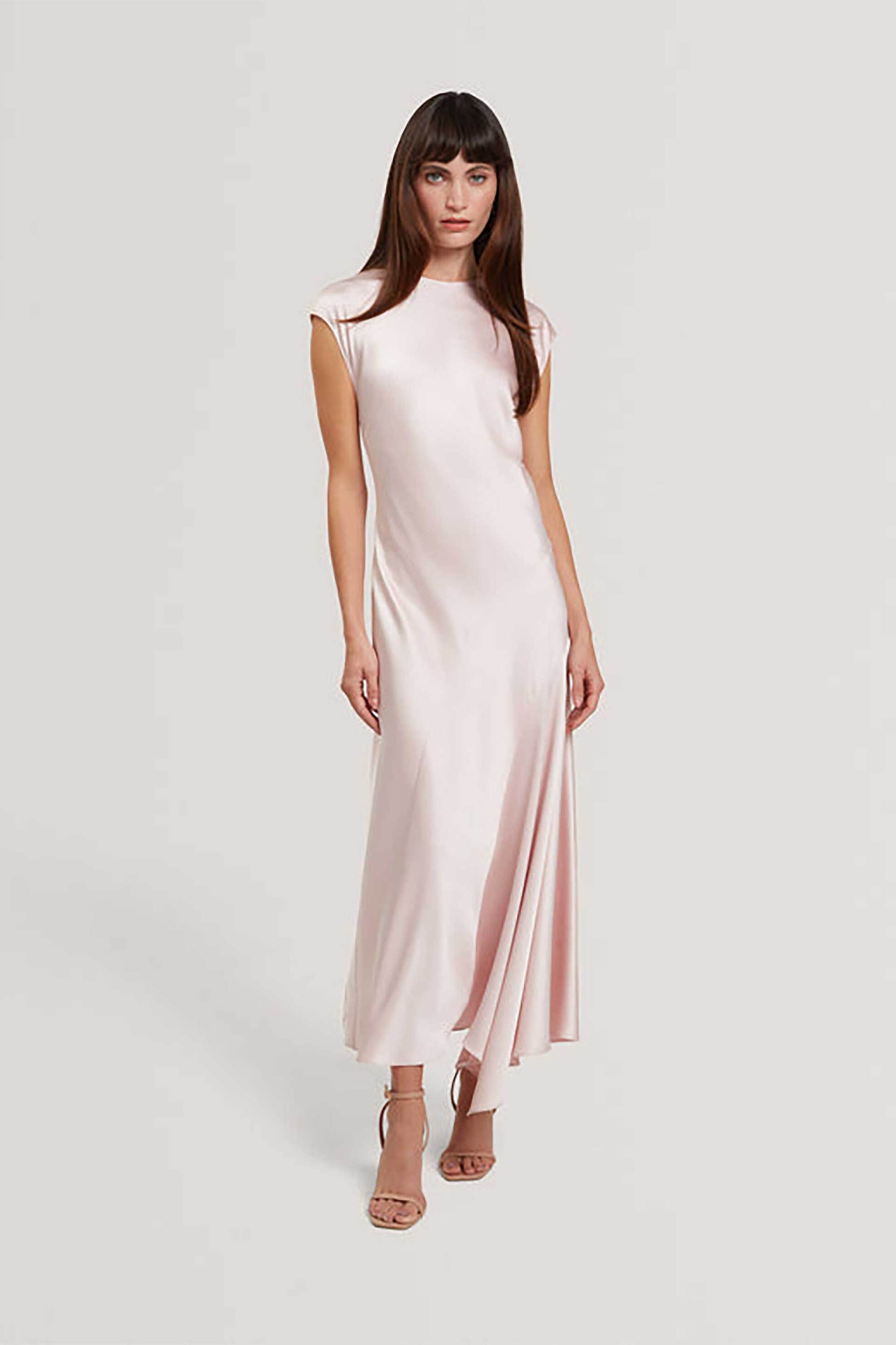 Ted Baker γυναικείο midi αμάνικο φόρεμα μονόχρωμο "Mayibe" - 283812 Ροζ