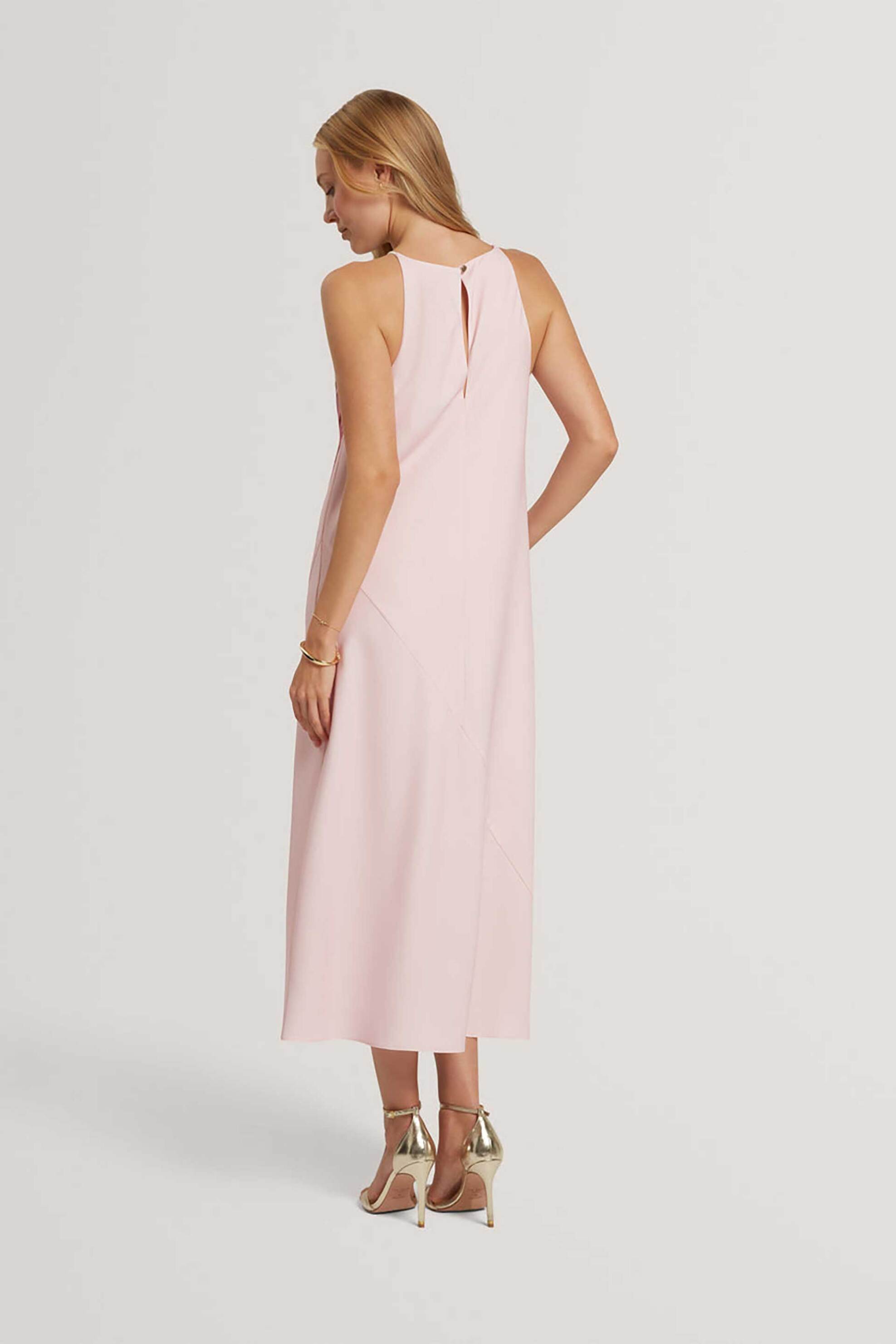 TED BAKER Ted Baker γυναικείο midi αμάνικο φόρεμα με floral print "Lowela" - 283447 Ροζ - 3